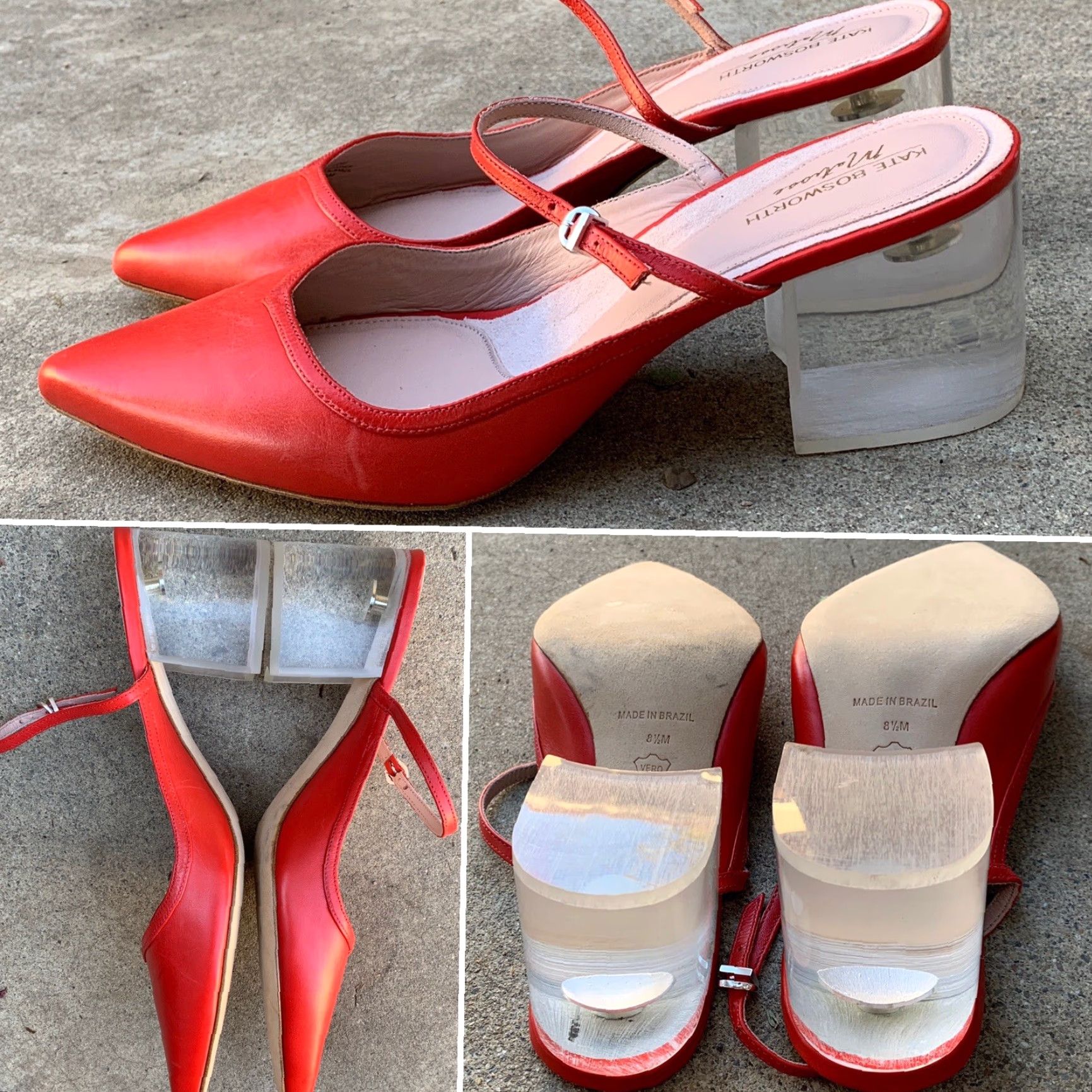 Matisse Kate Bosworth x Matisse Lois Pointed Toe Mary Jane Pump Red Lucite Heel 8.5 M Womens Pump Size US 9 / IT 39 - 2 Thumbnail