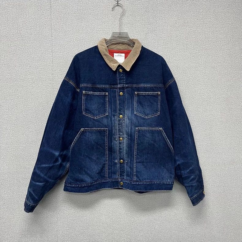 Visvim Visvim corduroy collar hem wash blue denim jacket-2506 Size US XXL / EU 58 / 5 - 1 Thumbnail