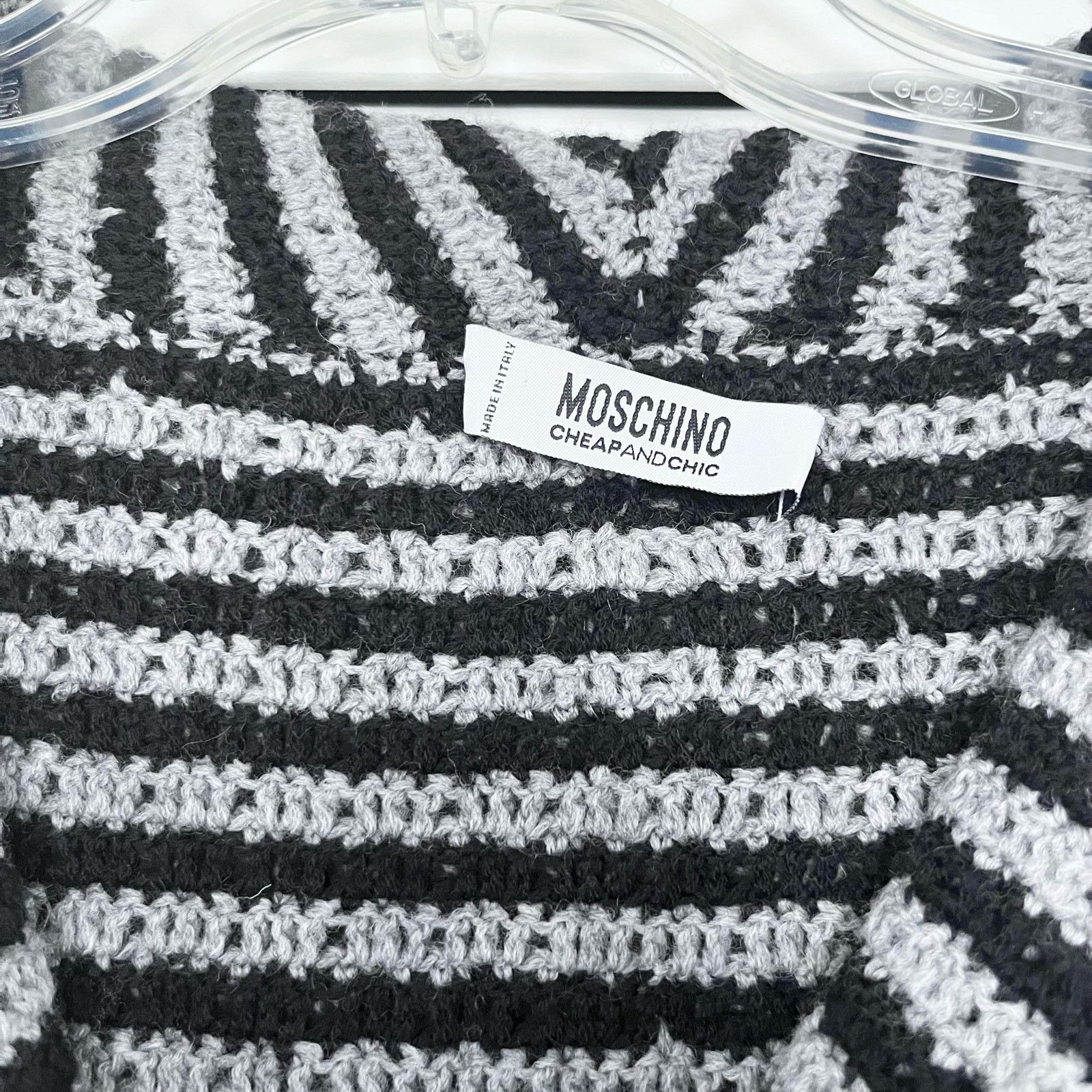 Moschino Moschino Bow Chunky Wool Knit Sweater Cardigan Gray Black Size M / US 6-8 / IT 42-44 - 10 Thumbnail