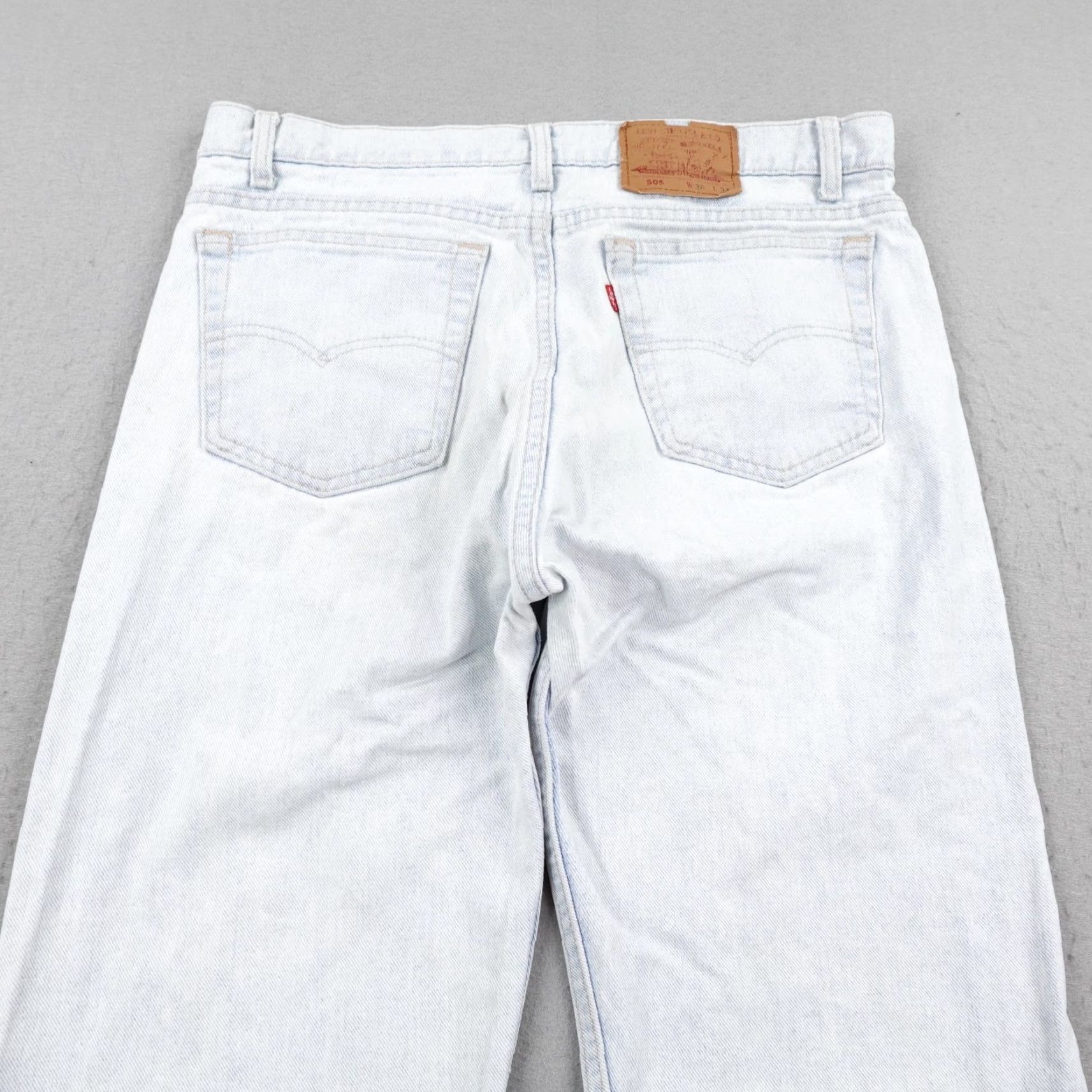 Levi's Vintage Levis Jeans Mens 36x34 Blue Denim 505 Straight Leg Light Wash Faded 90s Size US 36 / EU 52 - 5 Thumbnail