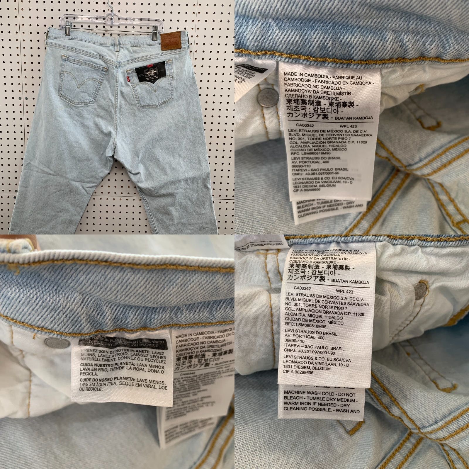 Levi's Levi's 501 Jeans Womens 18W Denim Light Blue 40x25.5 NWT Raw Hem Jeans Womens Size 40" / US 18 - 9 Thumbnail