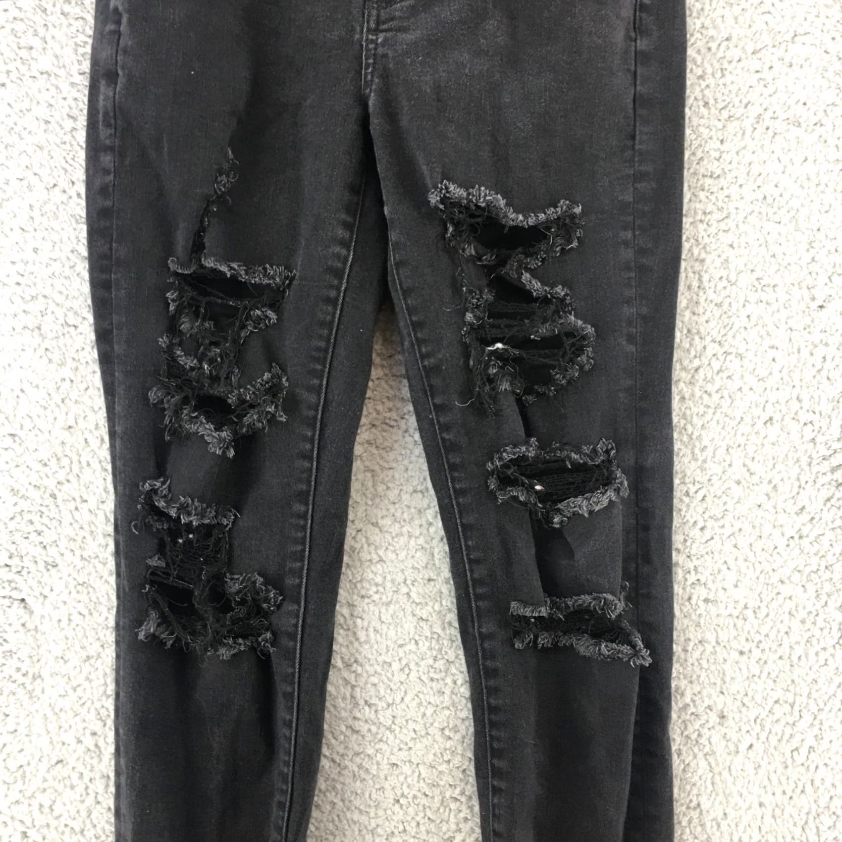 American Eagle Outfitters American Eagle Outfitters Next Level Stretch Skinny Jeans Womens 6 Black Denim Mid Rise Zip Jeans Womens Black Denim Mid Rise Zip Size 28" / US 6 / IT 42 - 3 Thumbnail