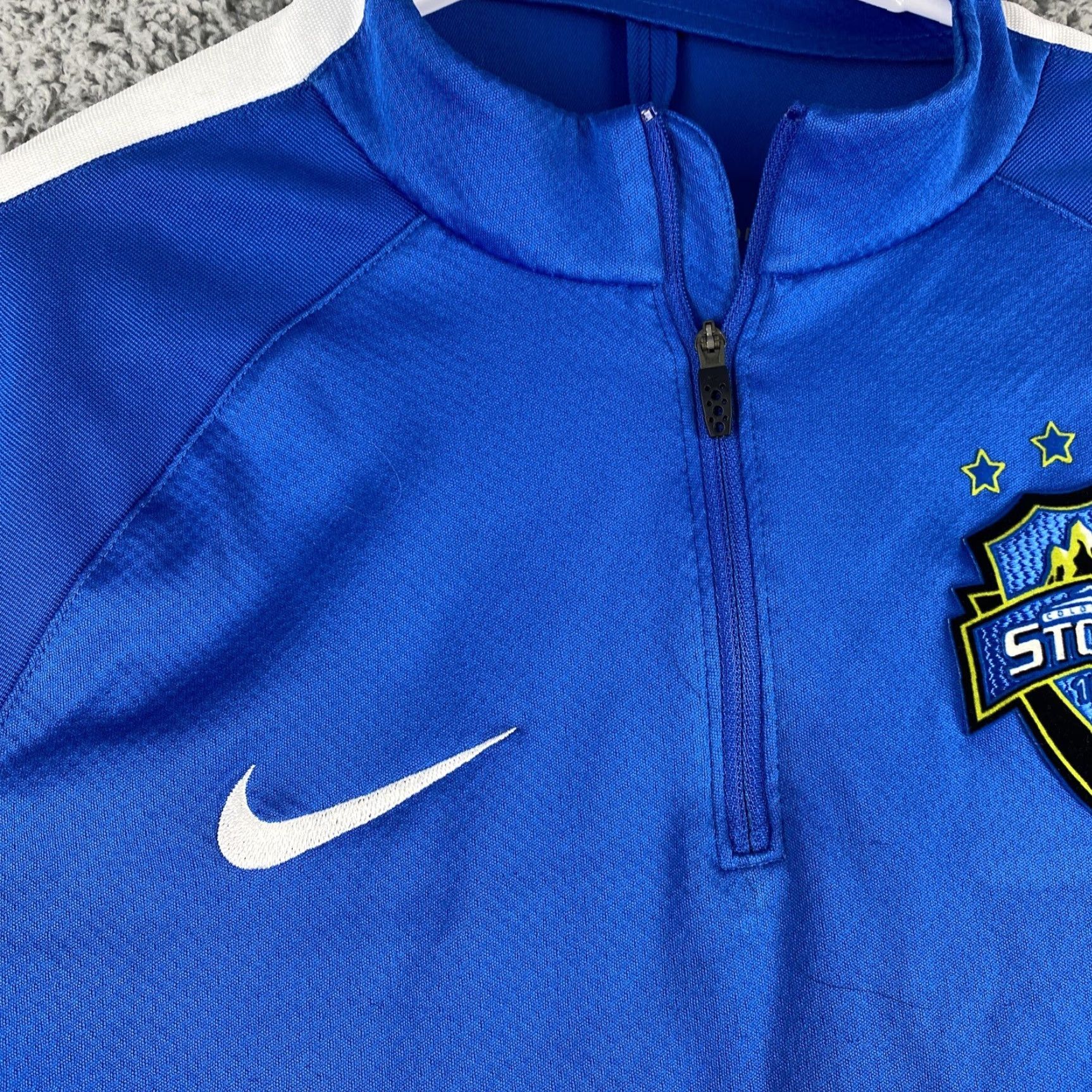 Nike Nike Sweater Mens L Blue 1/4 Zip Dri Fit Pullover Swoosh Athletic Storm/38-28 Size US L / EU 52-54 / 3 - 3 Thumbnail