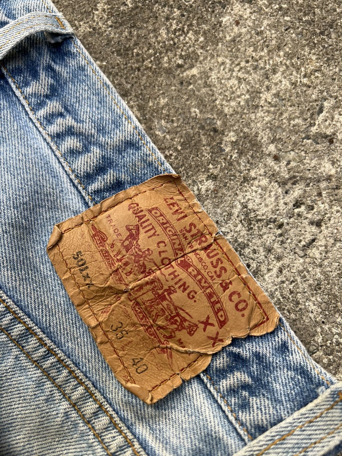 Levi's Vintage 90’s Levi’s 501xx Faded Distressed Mud Wash Jean#USA Size US 32 / EU 48 - 25 Thumbnail
