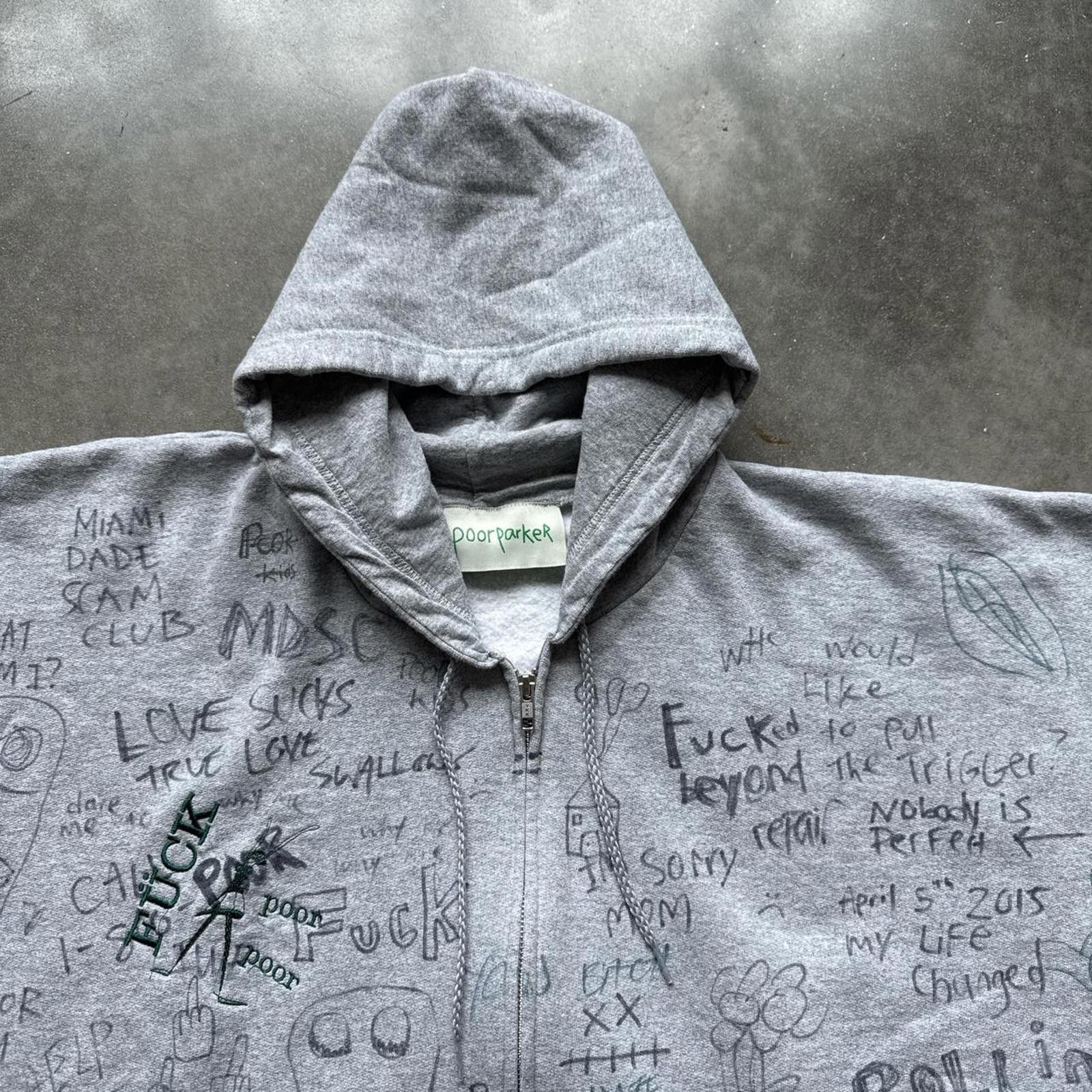Packer Shoes Poor Parker Hoodie Jacket With Hand Written Graffiti Design Size US XL / EU 56 / 4 - 6 Thumbnail