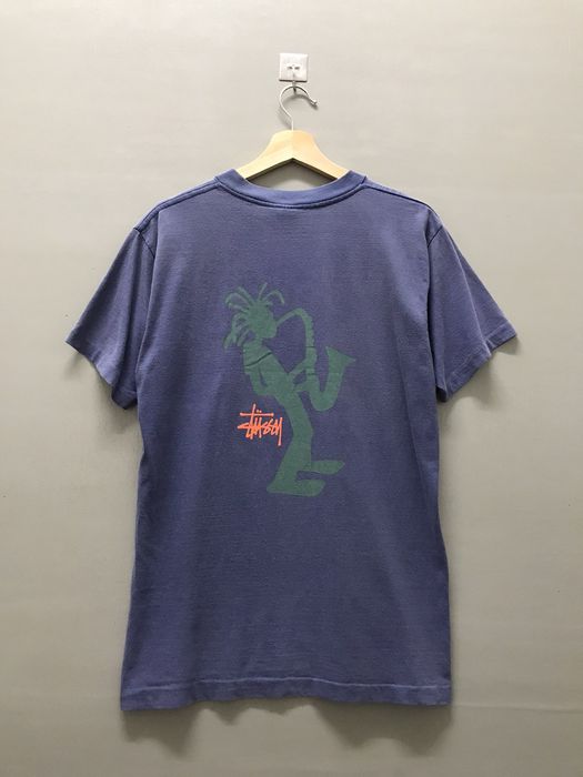 Vintage Vintage Stussy Trumpet Stickman Sun Faded Tees | Grailed