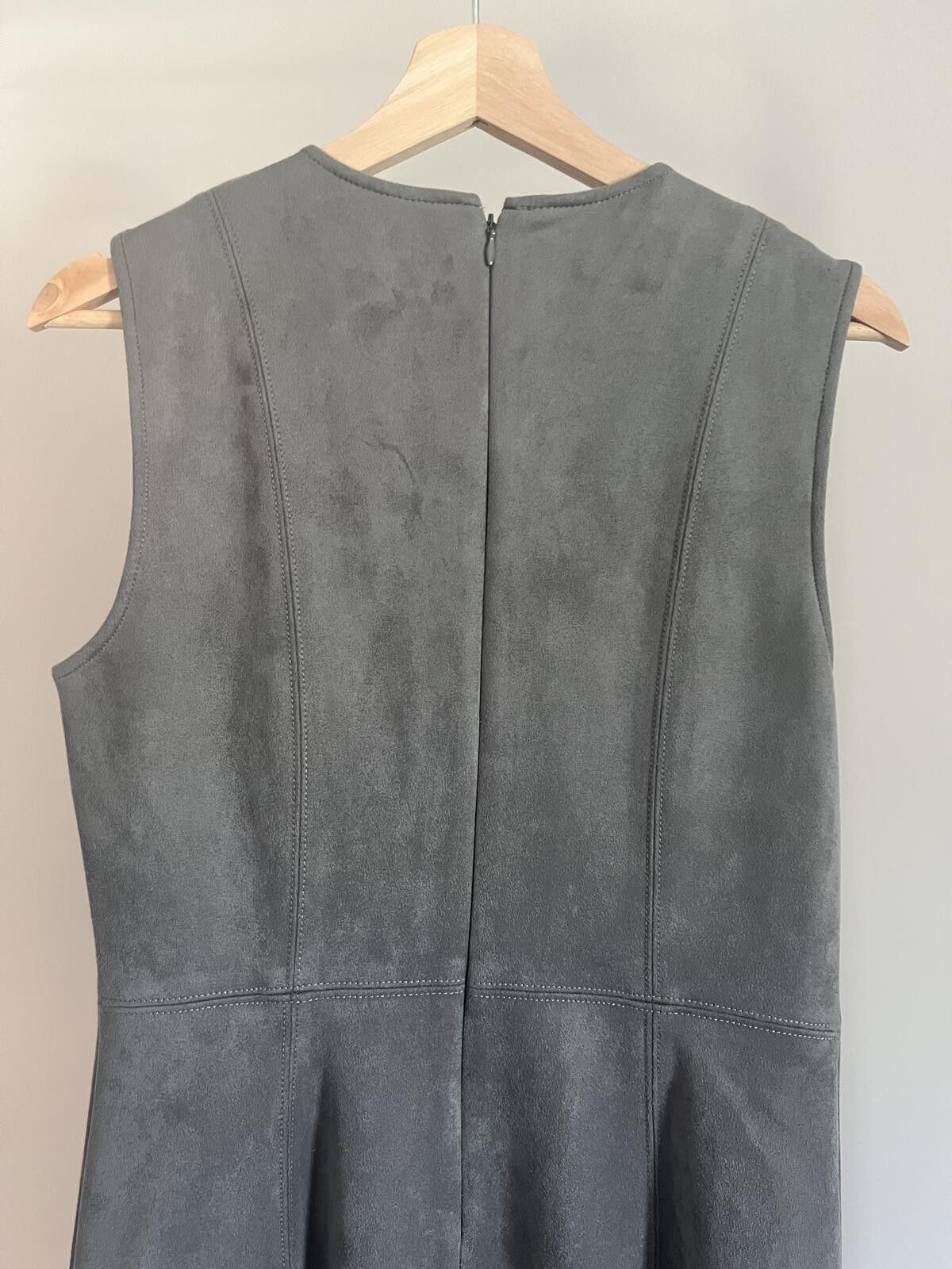 Ann Taylor Ann Taylor Gray Faux Suede Fit & Flare Midi Dress - Size 10 Size L / US 10 / IT 46 - 7 Thumbnail