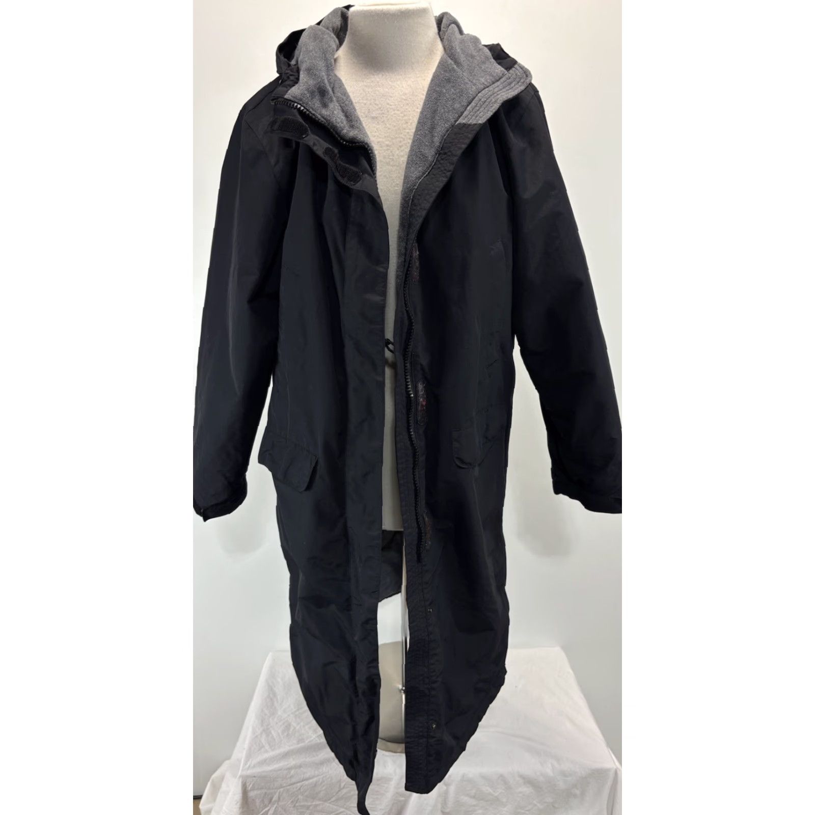Lands' End Lands' End Black Long Coat Parka Women M 10 12 Fleece Lined Zip Hook & Loop Winter Nylon Polyester Lining Zipper Women Size M / US 6-8 / IT 42-44 - 7 Thumbnail