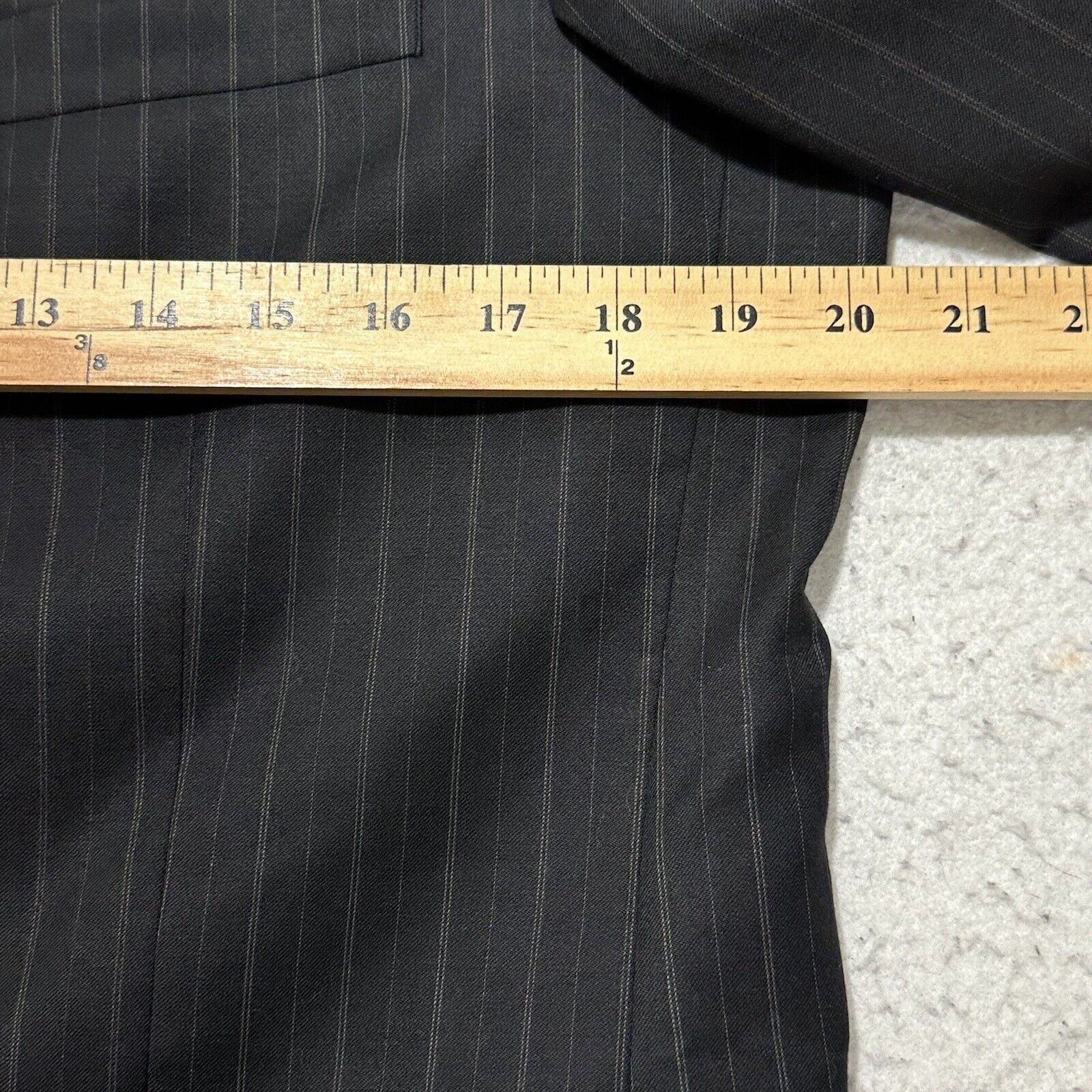 Tasso Elba Tasso Elba 38R Super 110's Wool Suit Jacket Gray Striped Size 38R - 12 Thumbnail