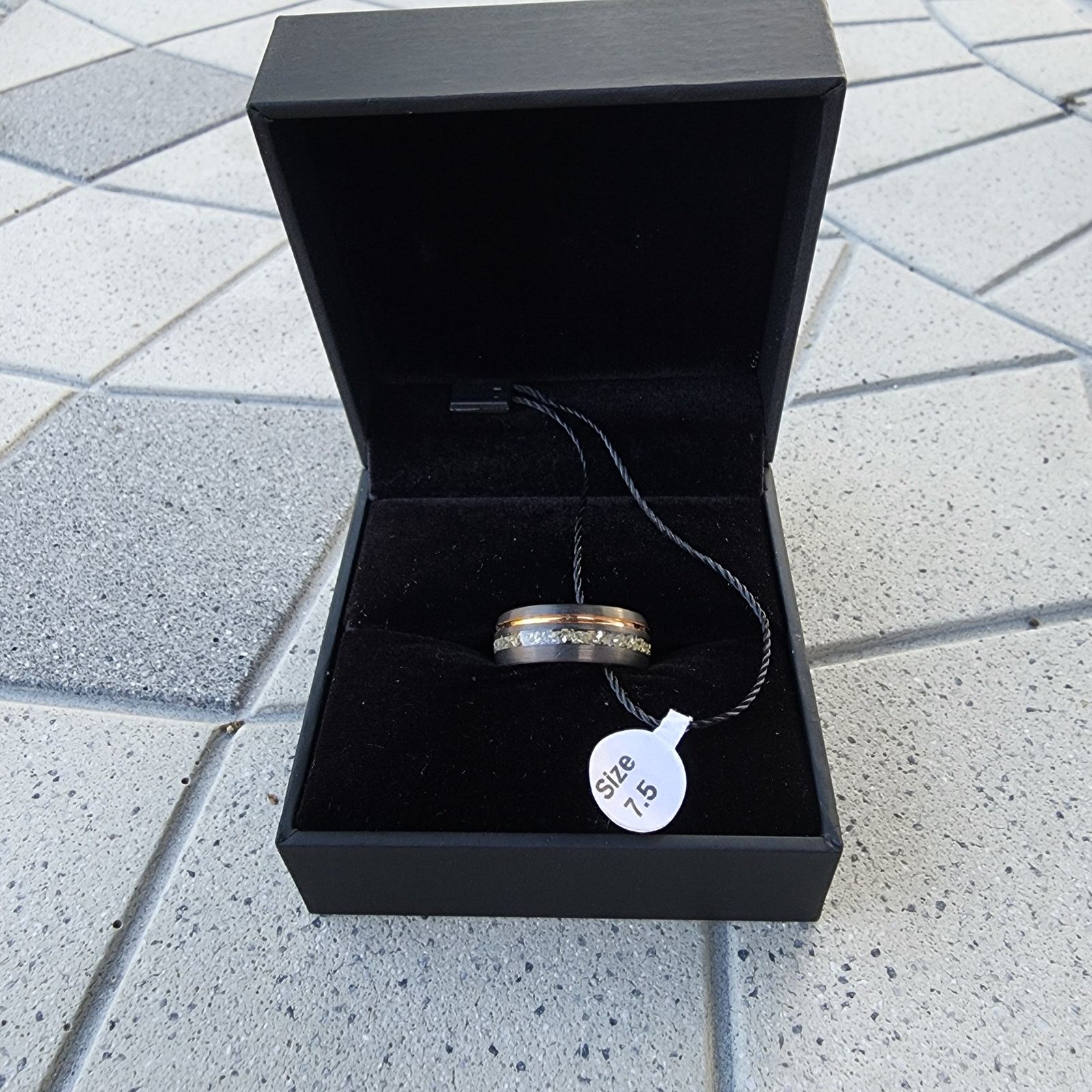 Tungsten Titans Gunmetal Rose Gold Plated German Glass Ring