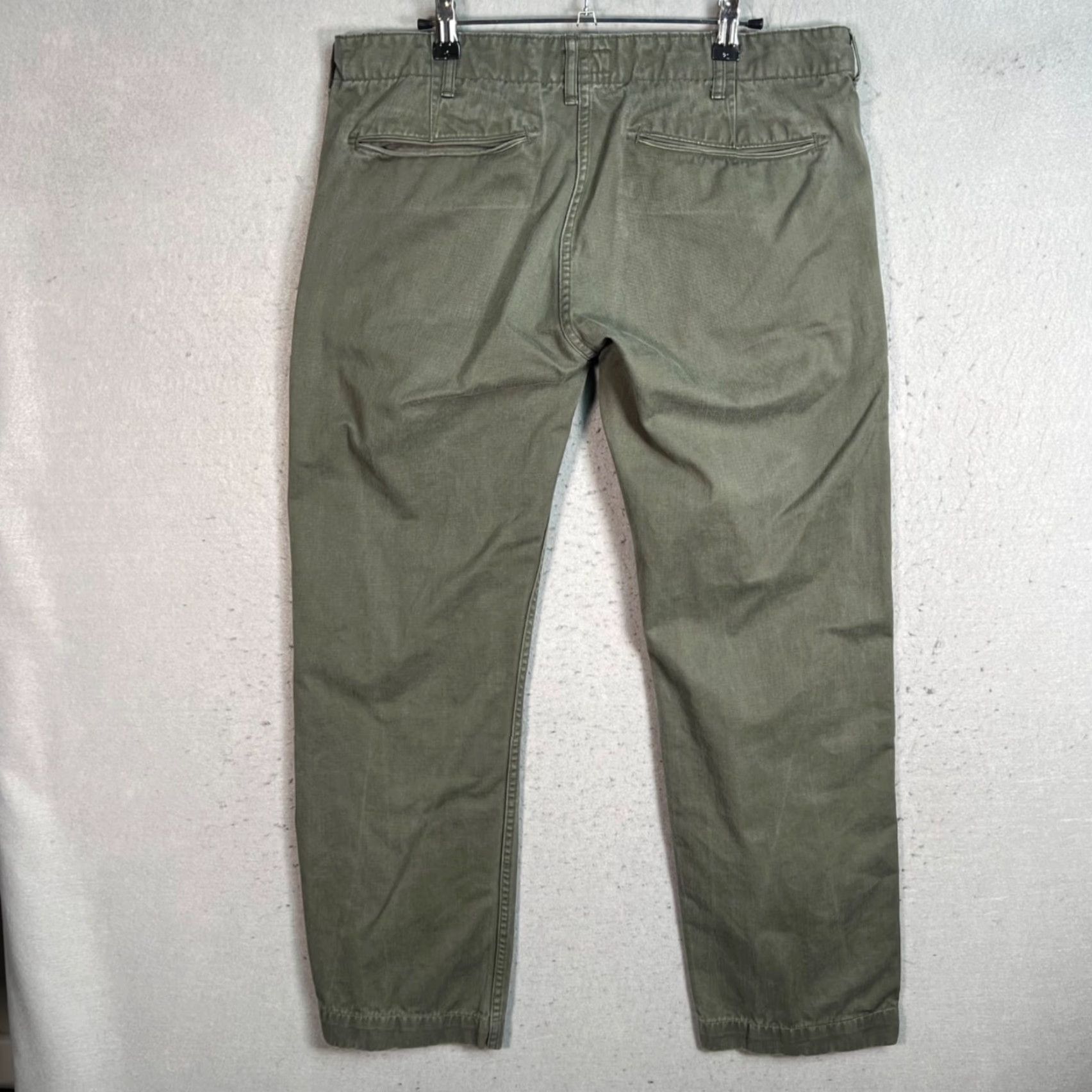 Stevenson Overall Co. Stevenson Overall Co. Mens Chino Pants Straight Leg 36 Olive Green Cotton Vintage No N/A Size US 36 / EU 52 - 2 Thumbnail