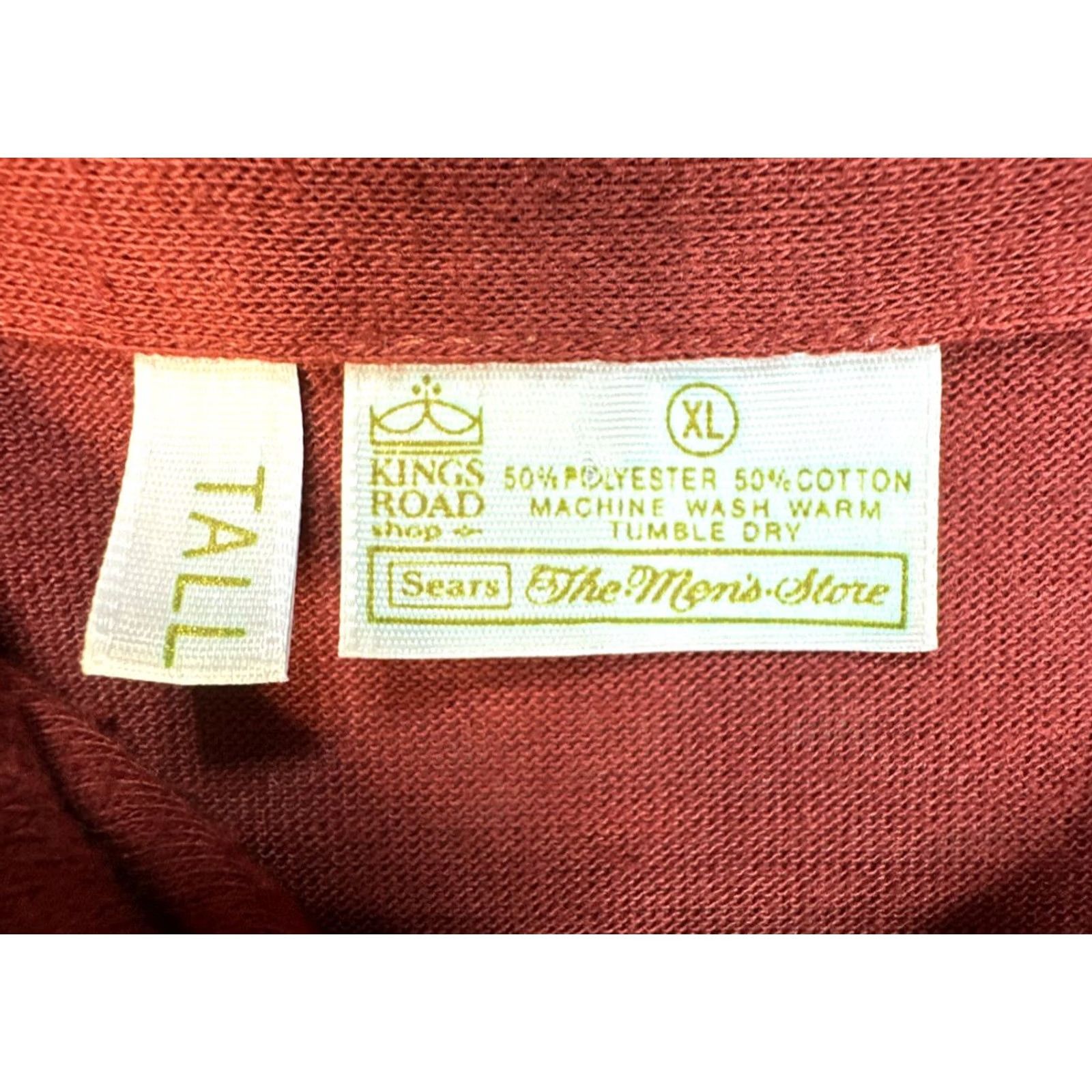 Sears VINTAGE Sears Men’s XL TALL XLT Kings Road L/S Polo Shirt Red Blue White Striped 80s Size US XL / EU 56 / 4 - 5 Thumbnail