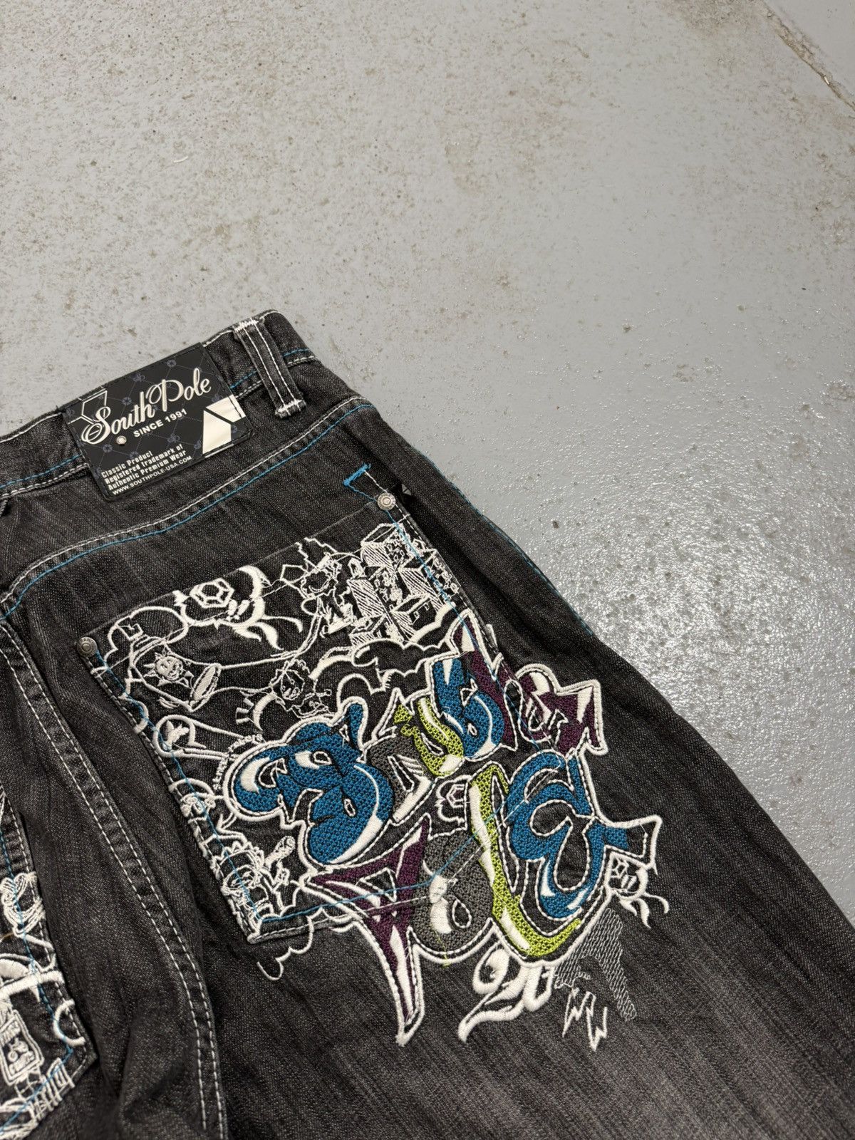 Southpole Vintage Southpole Comic Embroidered Logo Skate Y2K Jeans Size US 32 / EU 48 - 5 Thumbnail