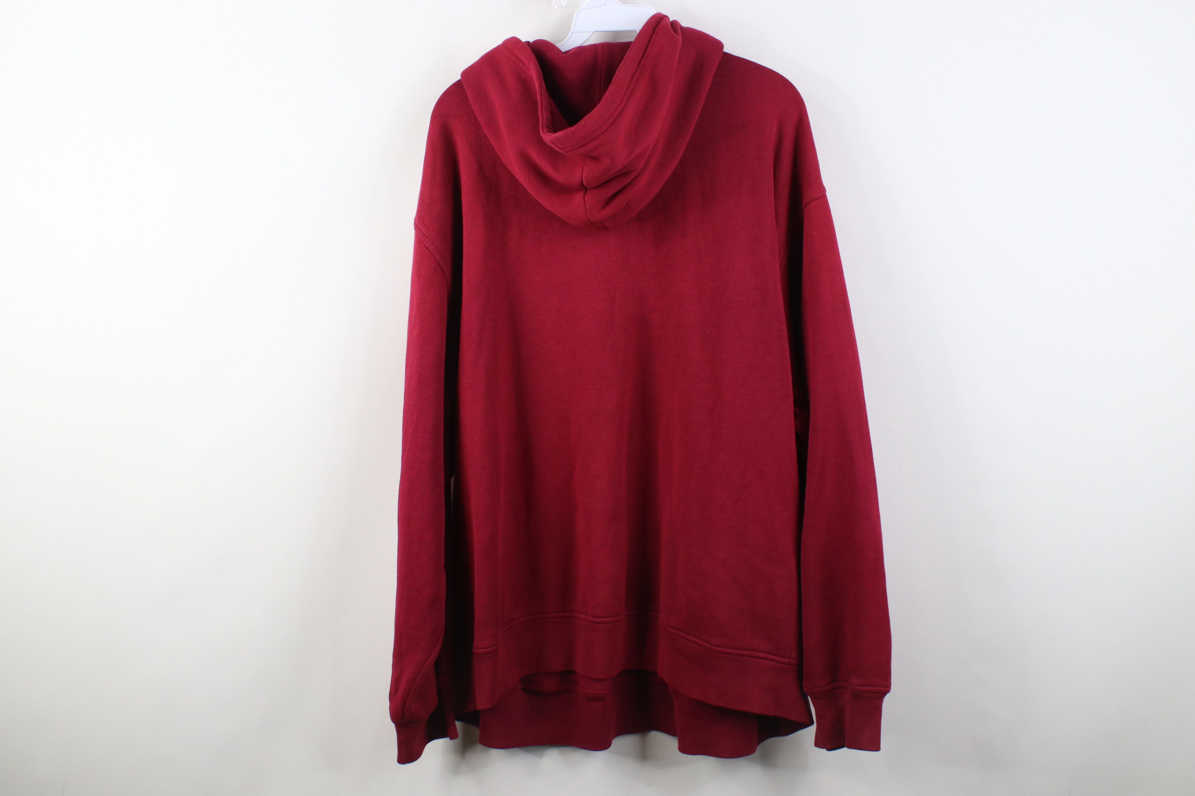 Vintage Vintage 90s Streetwear Blank Knit Hoodie Sweatshirt Red Size US XXL / EU 58 / 5 - 14 Thumbnail