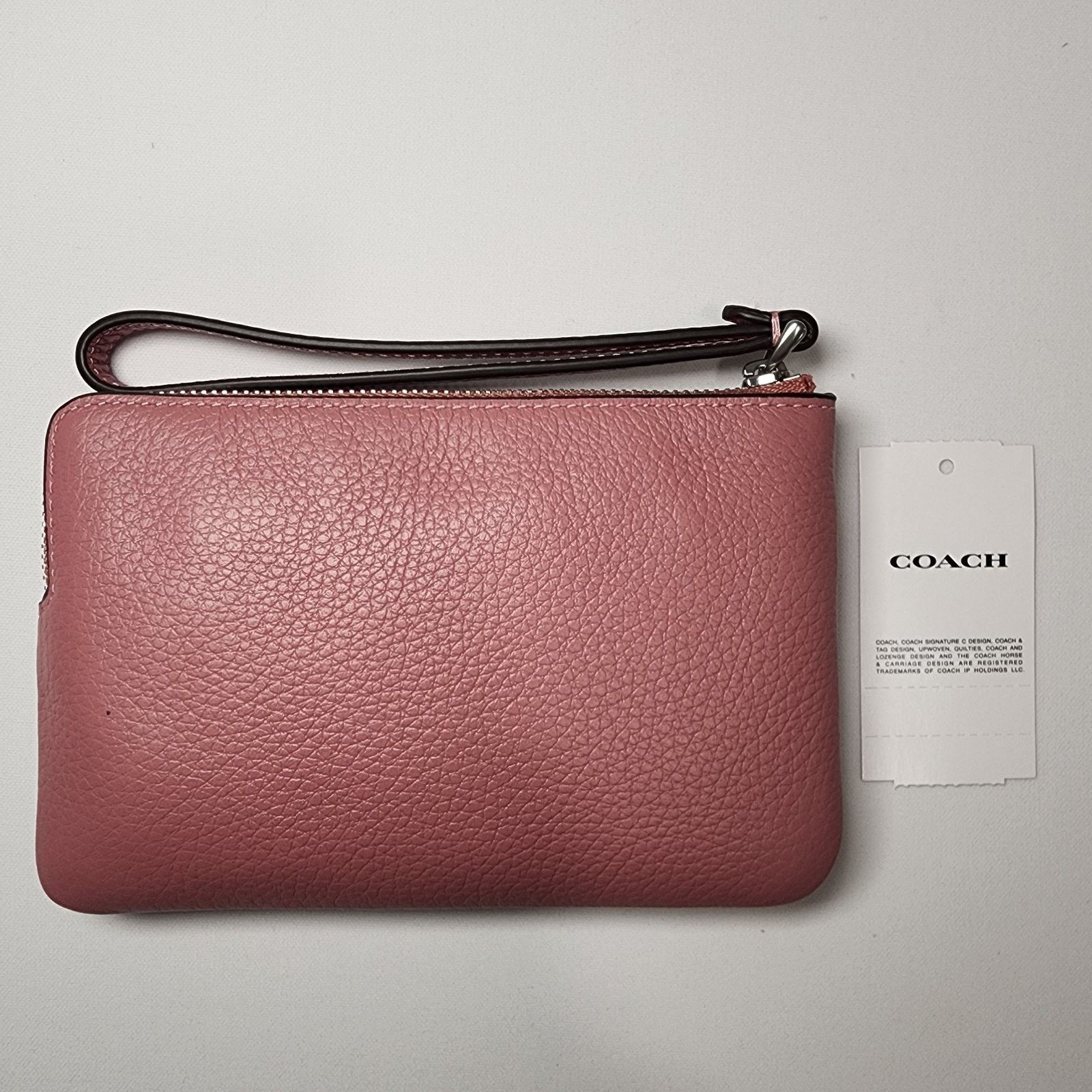 Coach COACH CDF06 Corner Zip Wristlet Heart Rivets Peony Pink Size ONE SIZE - 3 Thumbnail