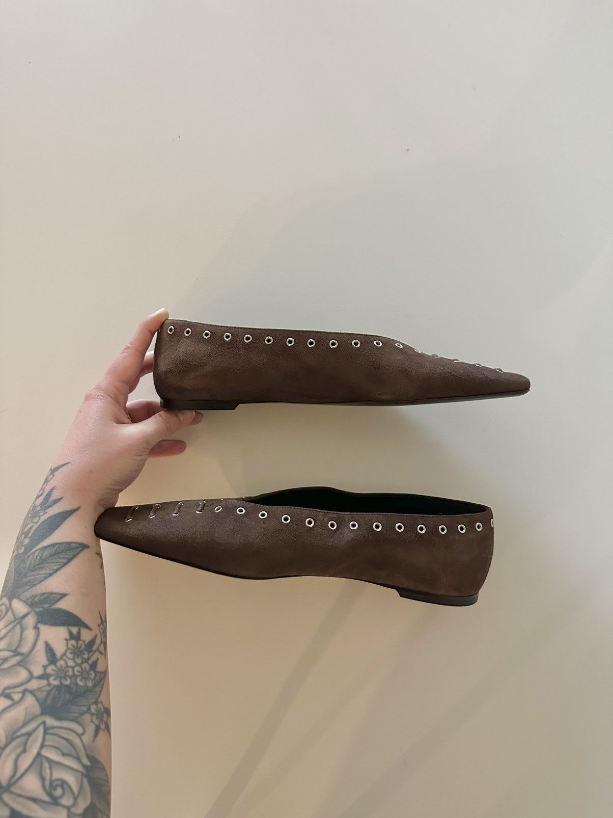 Toteme Toteme Suede Lace Up Ballerinas Ballet Flats Brown 40 US 10 Size US 10 / IT 40 - 4 Thumbnail