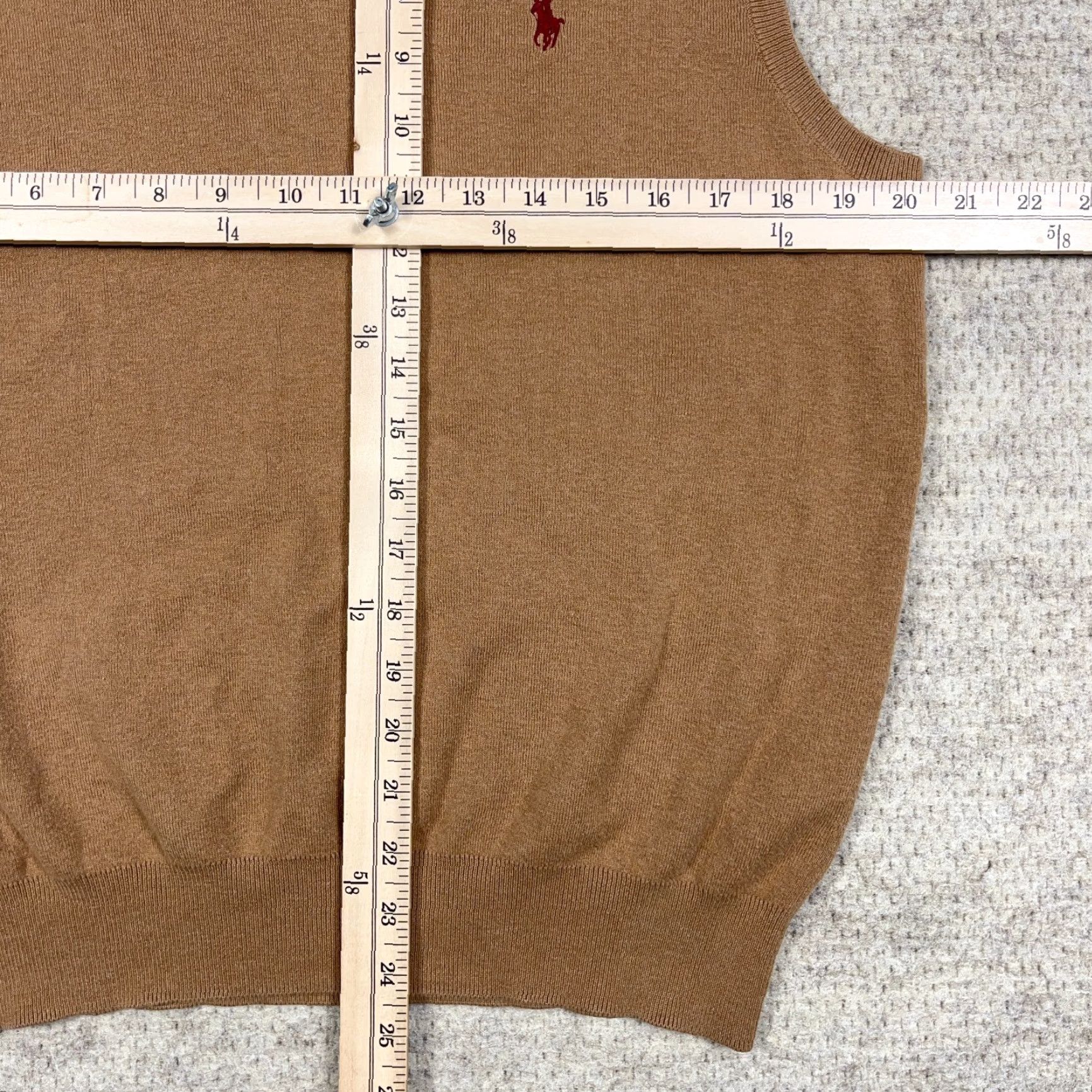 Polo Ralph Lauren VINTAGE Polo Ralph Lauren Sweater Vest Men L Brown Pima Cotton Soft Thin Red Pony Size US L / EU 52-54 / 3 - 7 Thumbnail