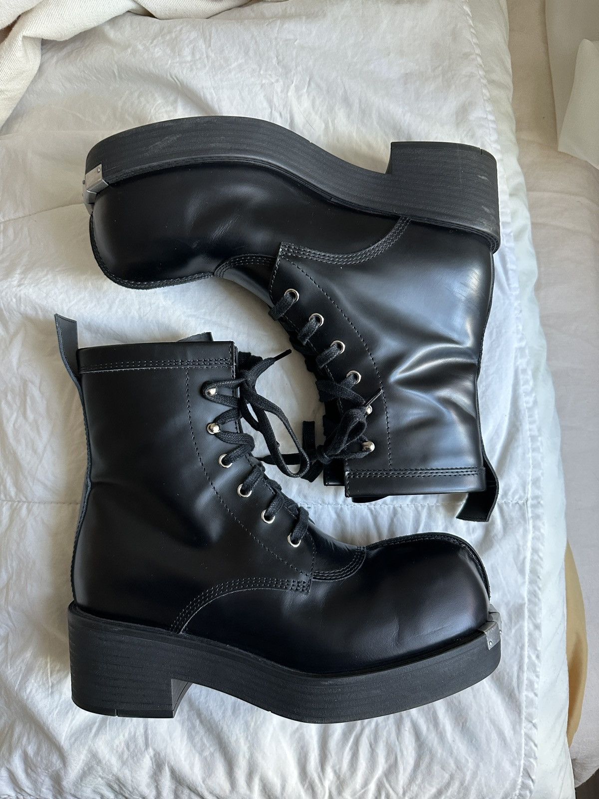 MM6 MM6 Margiela Lace-Up Biker Boots Size US 8 / IT 38 - 2 Thumbnail
