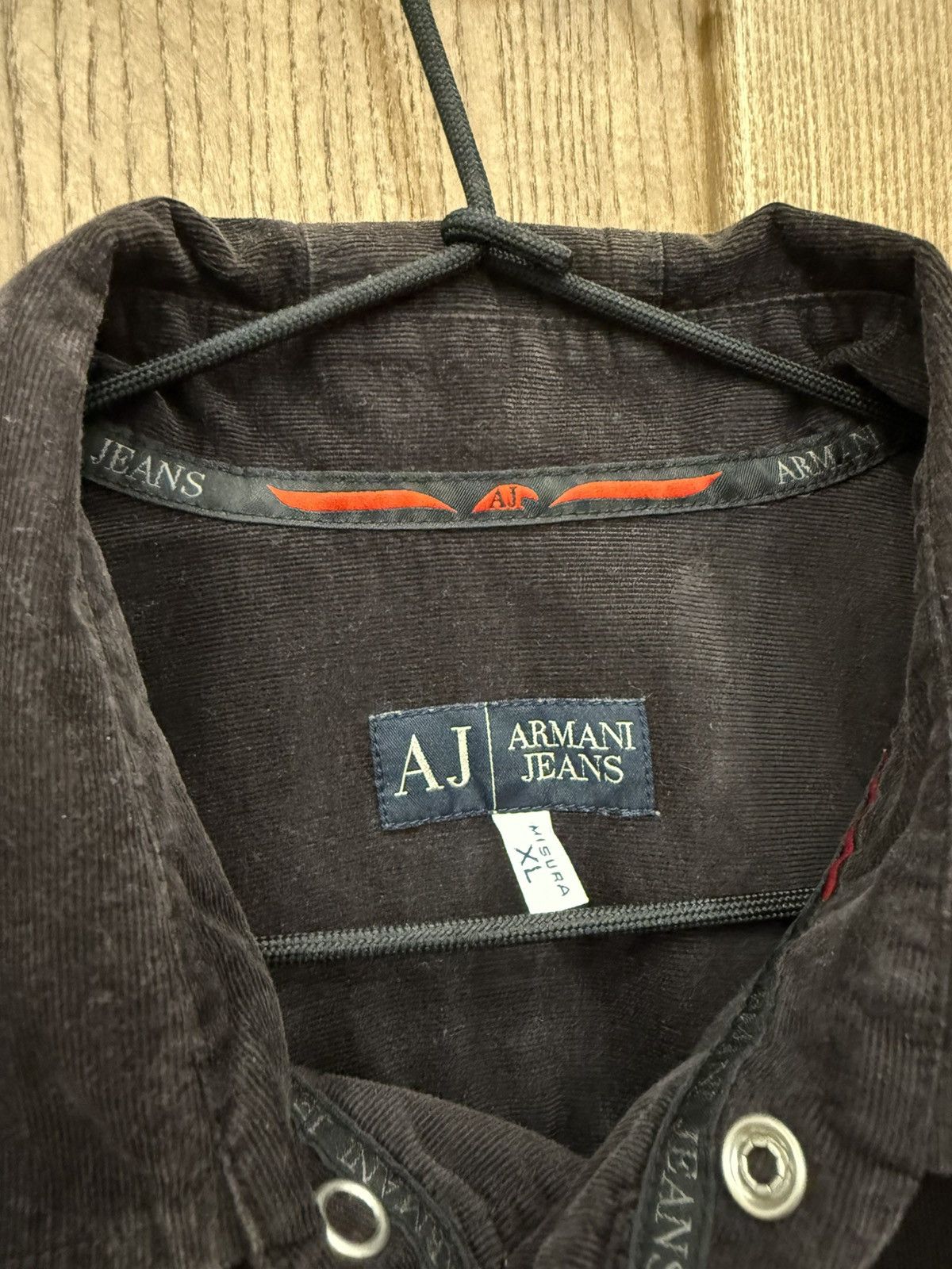Armani Armani Jeans Dark Brown Velvet Button Up Shirt Size US XL / EU 56 / 4 - 6 Thumbnail