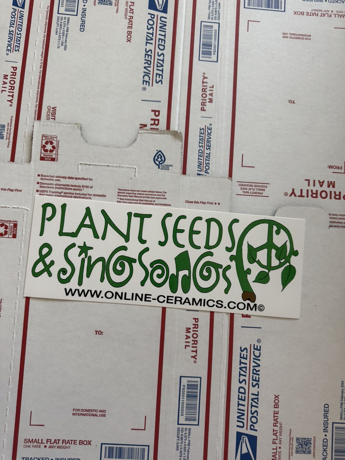 Online Ceramics PLANT SEEDS & SING SONGS Online Ceramics Bumper Sticker Size ONE SIZE - 2 Thumbnail
