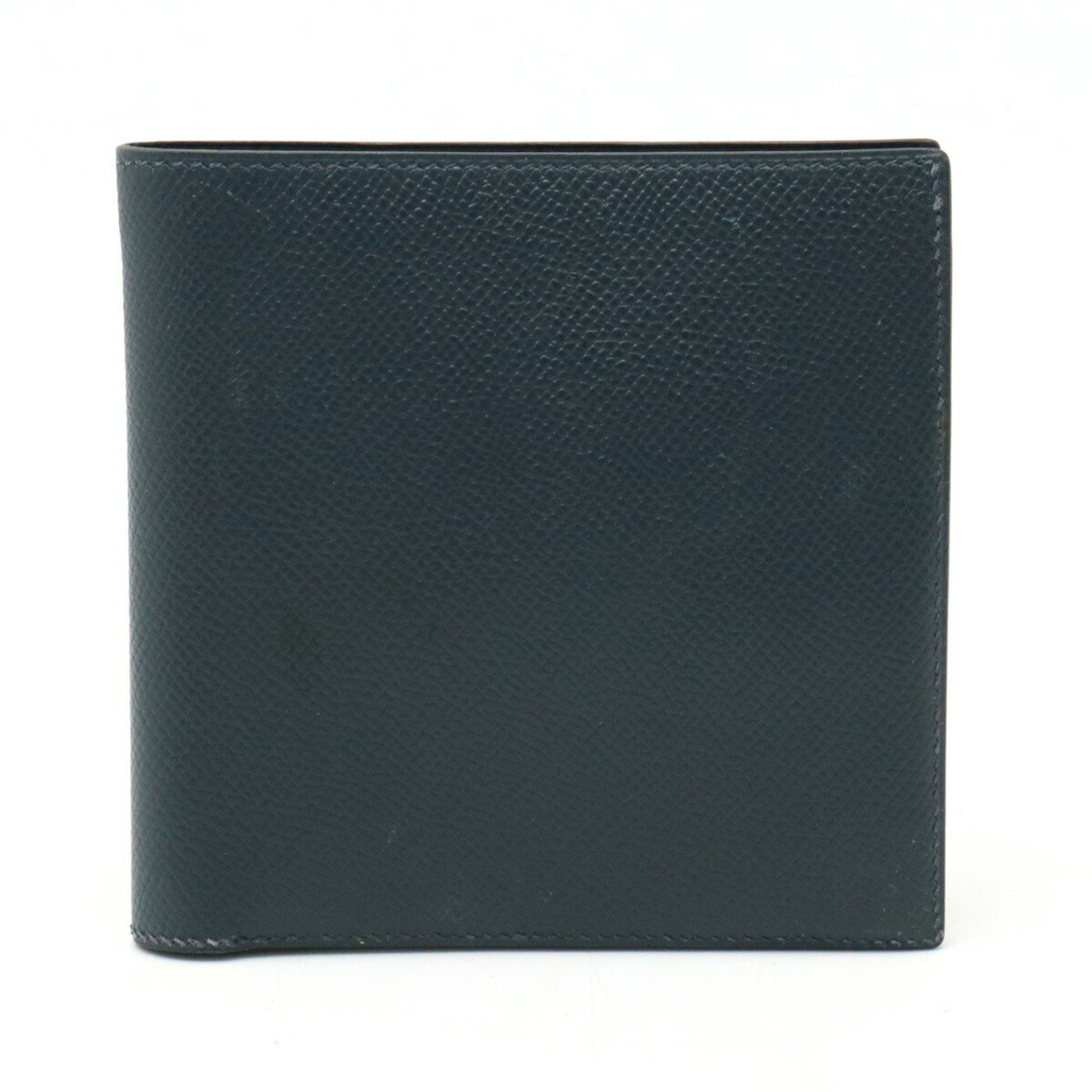 image of Hermes Galilei Bifold Wallet Couchevel Leather Navy, Women's