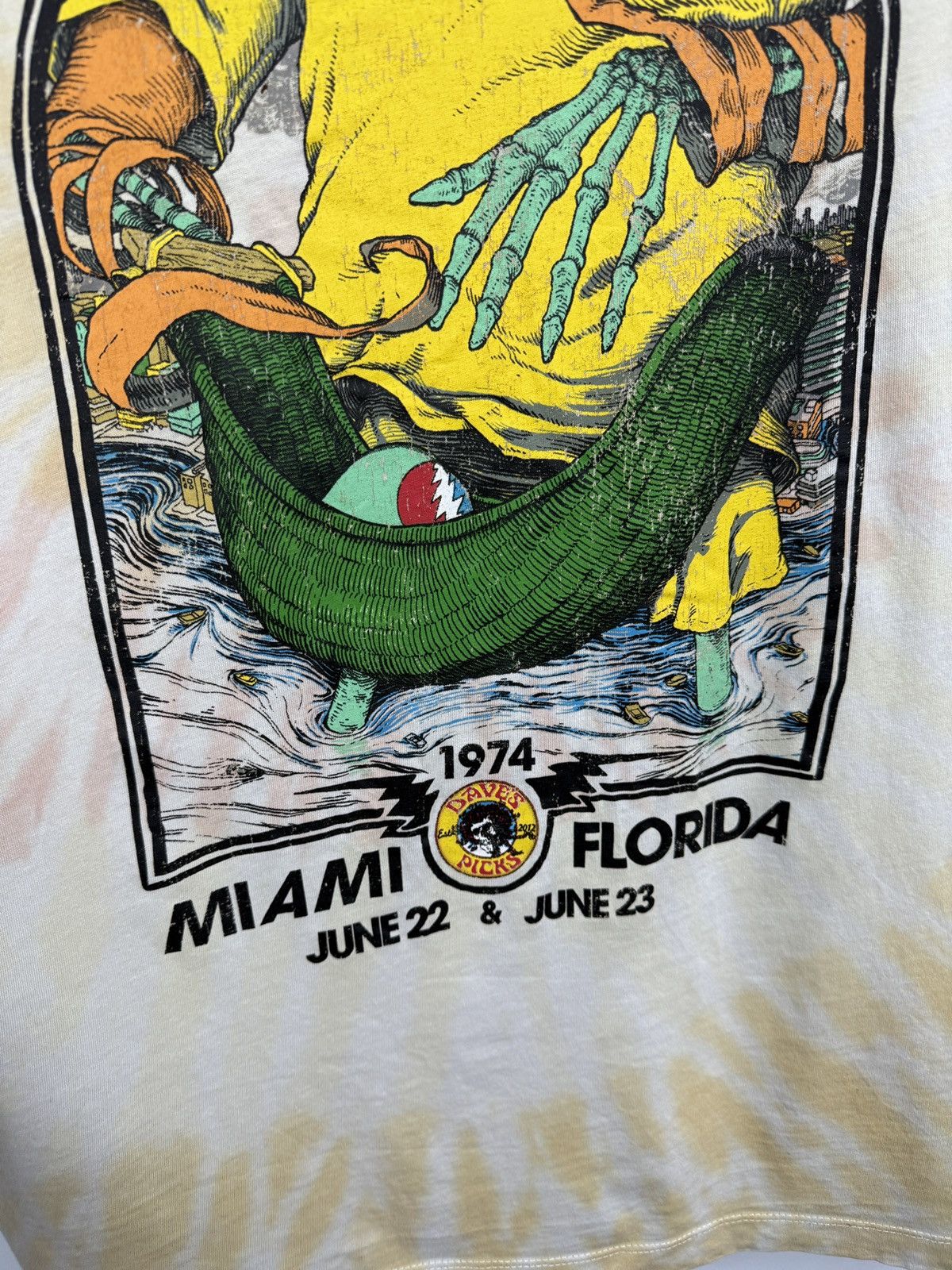 Grateful Dead 🇺🇸 Y2K Grateful Dead 1974 Miami Florida Tye Dye Tee Reprint Size US M / EU 48-50 / 2 - 7 Thumbnail