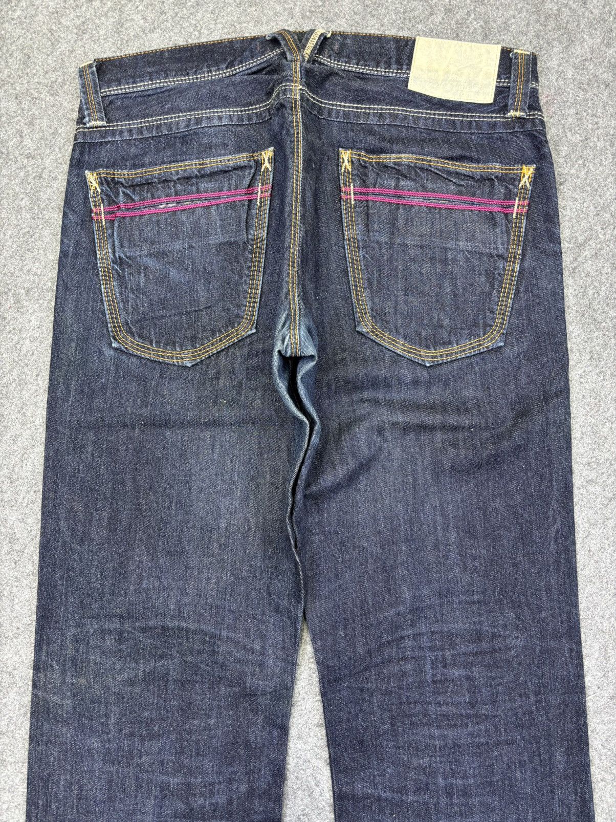 Japanese Brand 💥Flare💥Vintage BLUE WAY Dark Blue Denim F890 Size US 33 - 8 Thumbnail