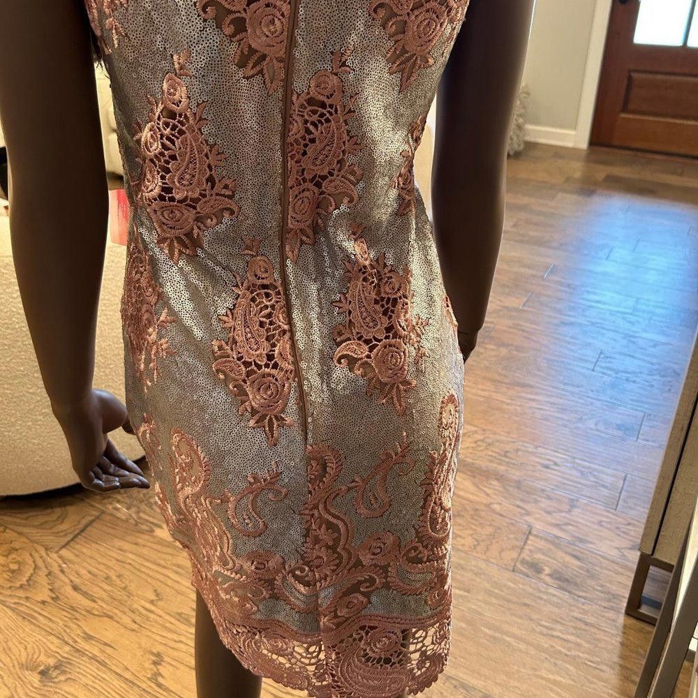 Designer Belle Badgley Mischka Nadine Sequin Sleeveless Shift Dress Size XS / US 0-2 / IT 36-38 - 5 Thumbnail