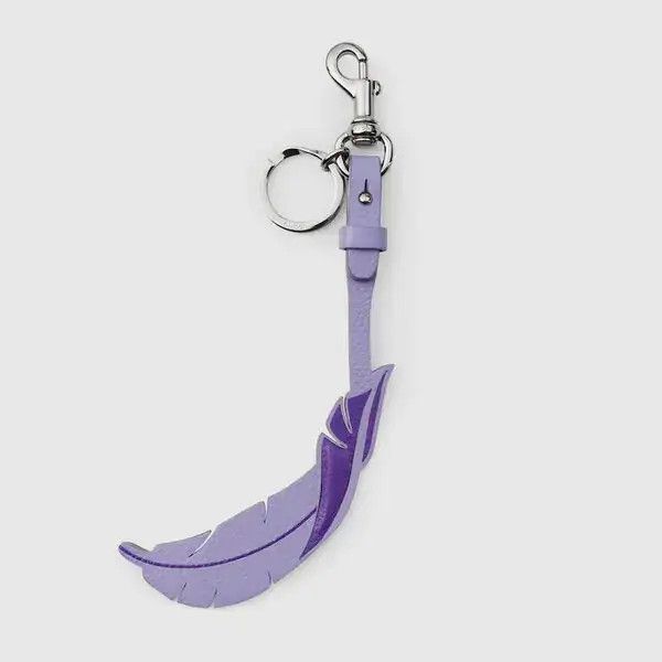 Gucci oc11z526 Size: OS / Leaf Keychain Charm in Purple Size ONE SIZE - 1 Thumbnail