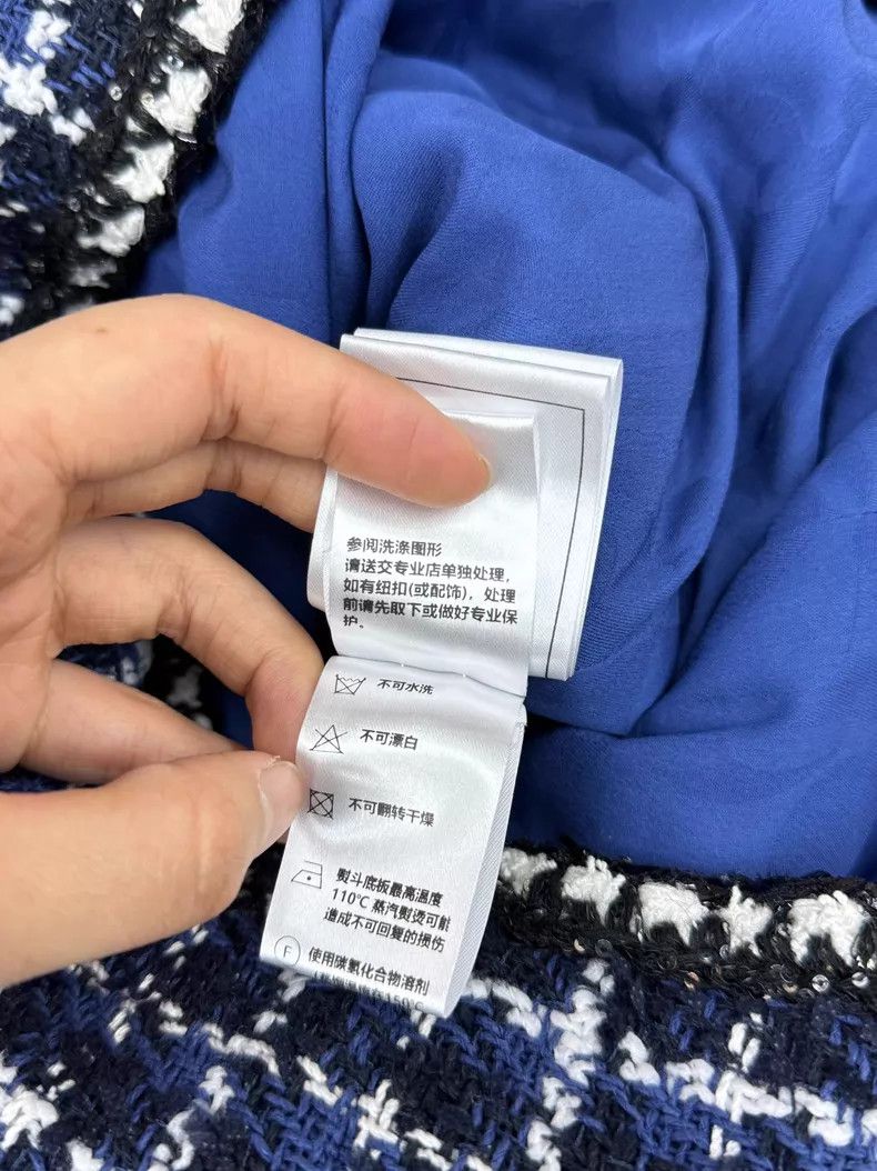 Chanel Chanel Blue and white plaid tweed dress Size XS / US 0-2 / IT 36-38 - 8 Thumbnail