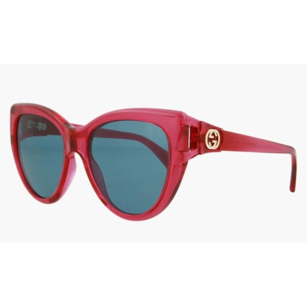 Gucci Gucci 56mm Cat Eye Sunglasses Red with blue lenses Size ONE SIZE - 3 Thumbnail