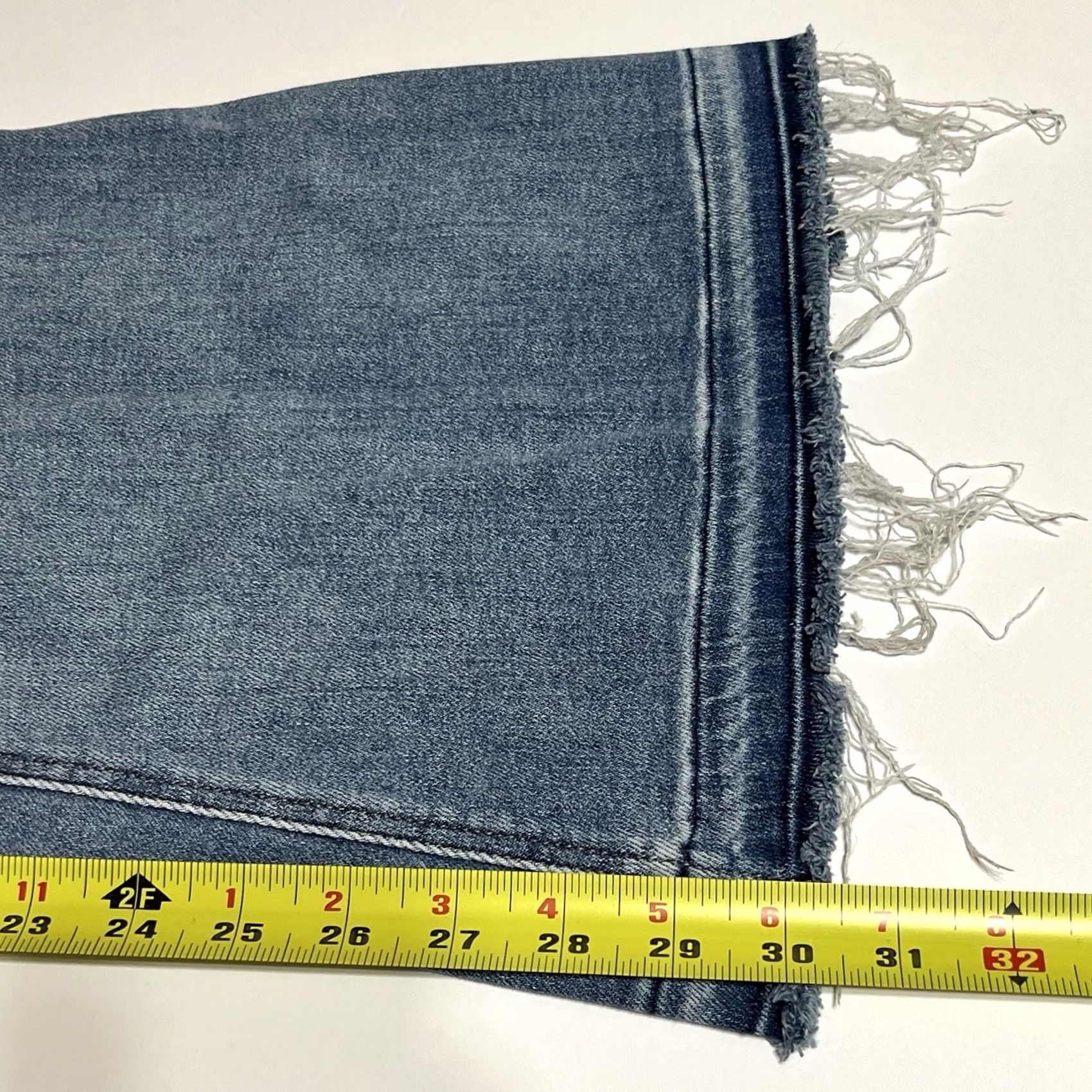 Vintage KanCan Jeans Womens 28x30 Blue High Rise Double Button Released Hem Flare Distressed Stretch 5-Pocket Denim Jeans Womens Regular Bohemian 90s Clothing Size 28" / US 6 / IT 42 - 6 Thumbnail