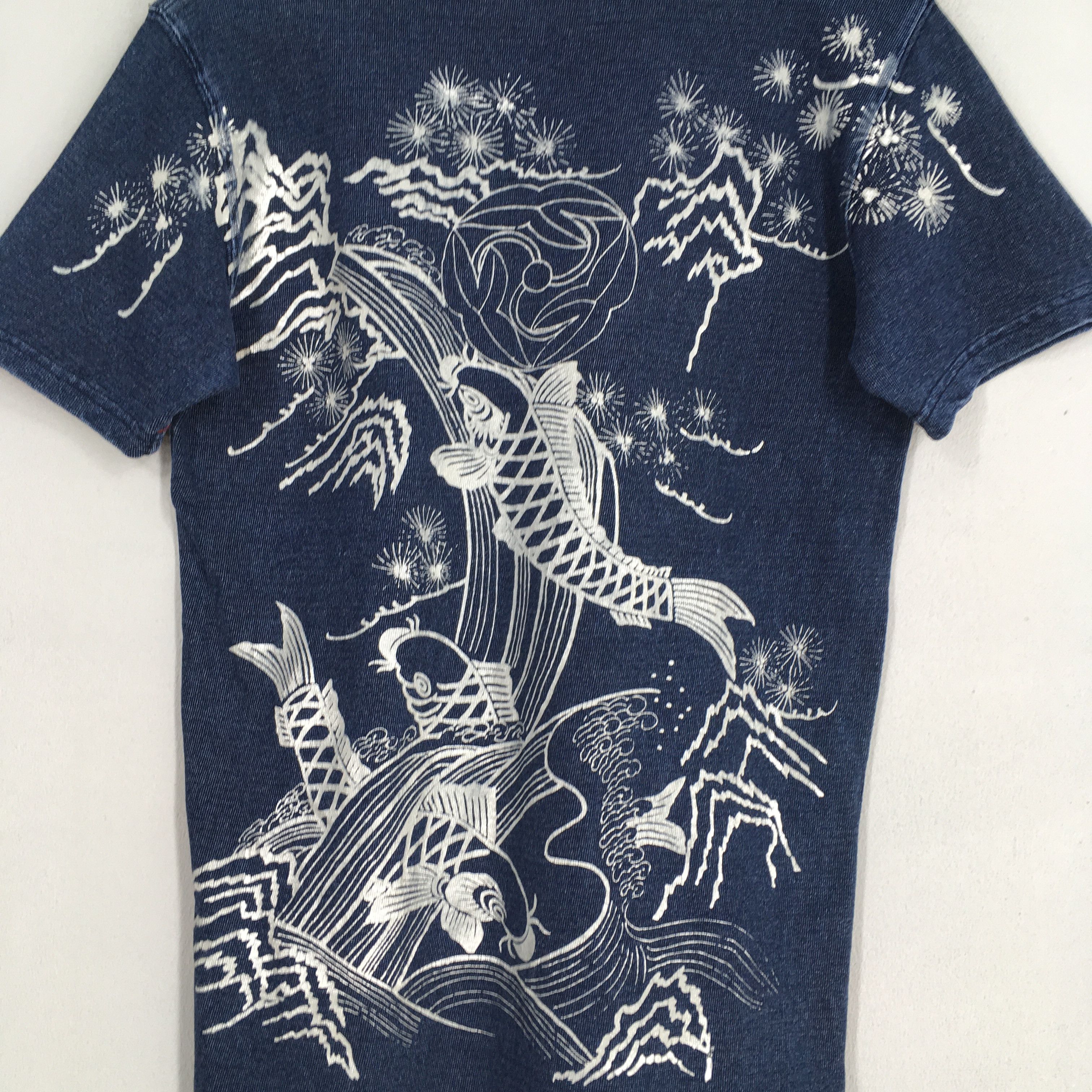 45rpm × Eternal × Vintage Vintage Eternal Japan Printed Fish Koi Sukajan Indigo Blue Size US S / EU 44-46 / 1 - 10 Thumbnail
