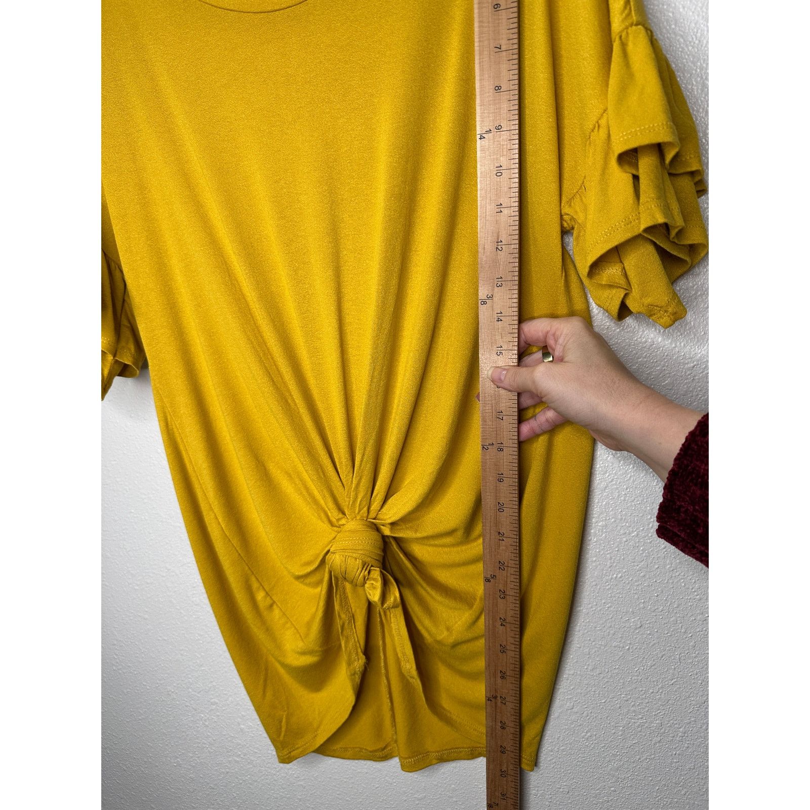Other NWT Shop Basic Mustard Ruffle Sleeve Front Knot Shirt M Size M / US 6-8 / IT 42-44 - 13 Thumbnail