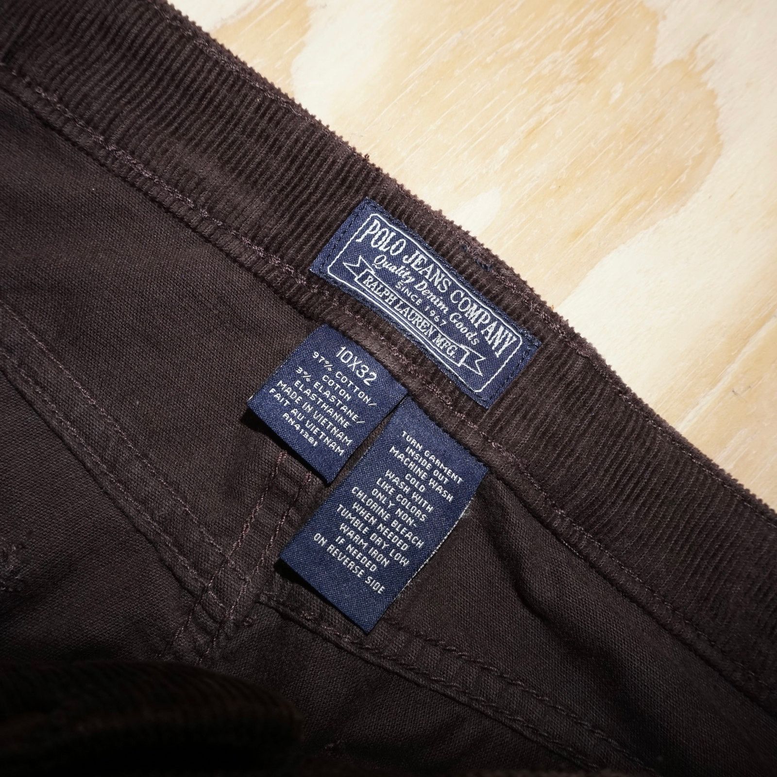 Ralph Lauren 10x32 - Vintage Y2K polo RL femme corduroy 2000s flare pants Size 32" / US 10 / IT 46 - 3 Thumbnail