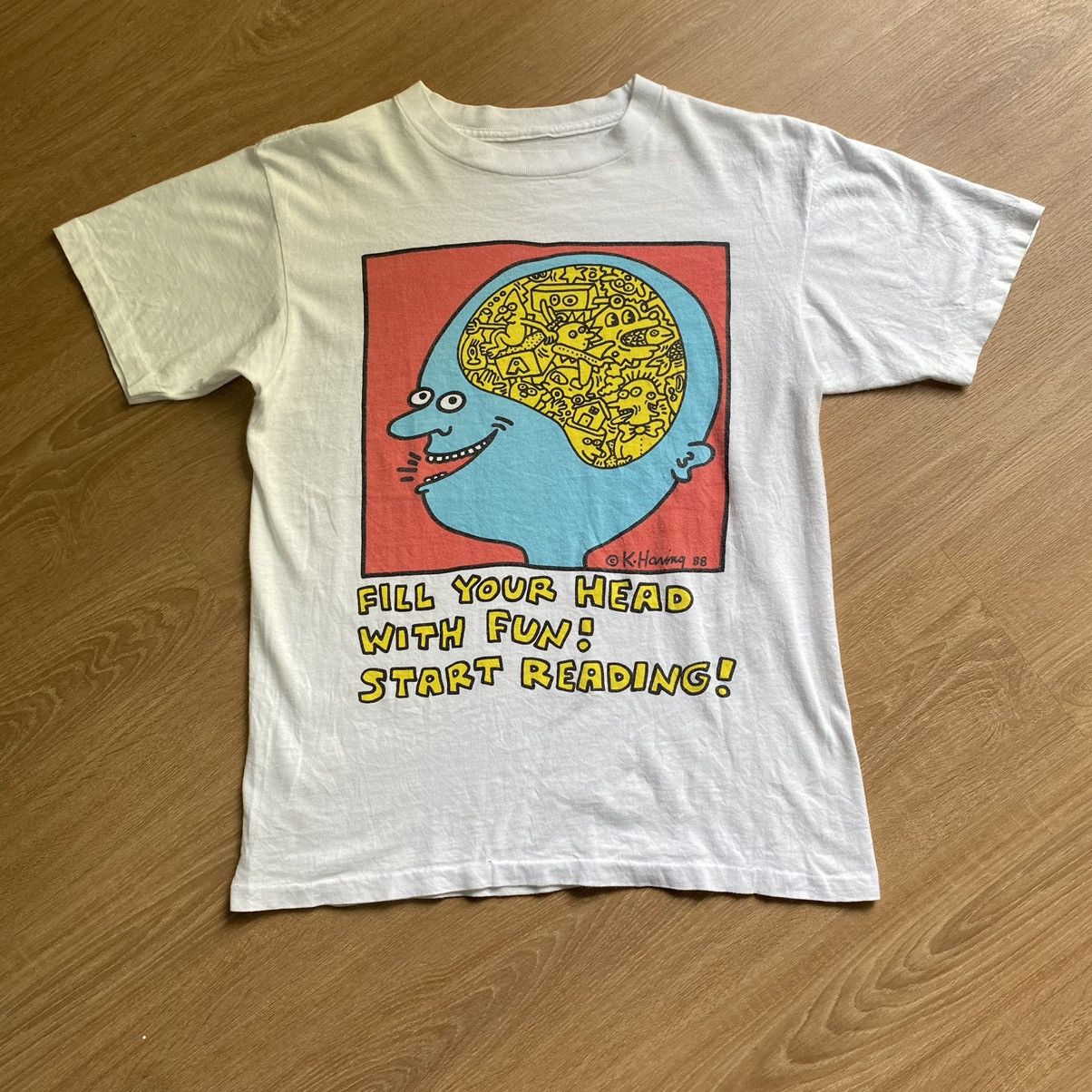 Keith Haring × Vintage VERY RARE! Vintage 1988 Keith Haring Art Museum Pop Art Size US M / EU 48-50 / 2 - 1 Thumbnail
