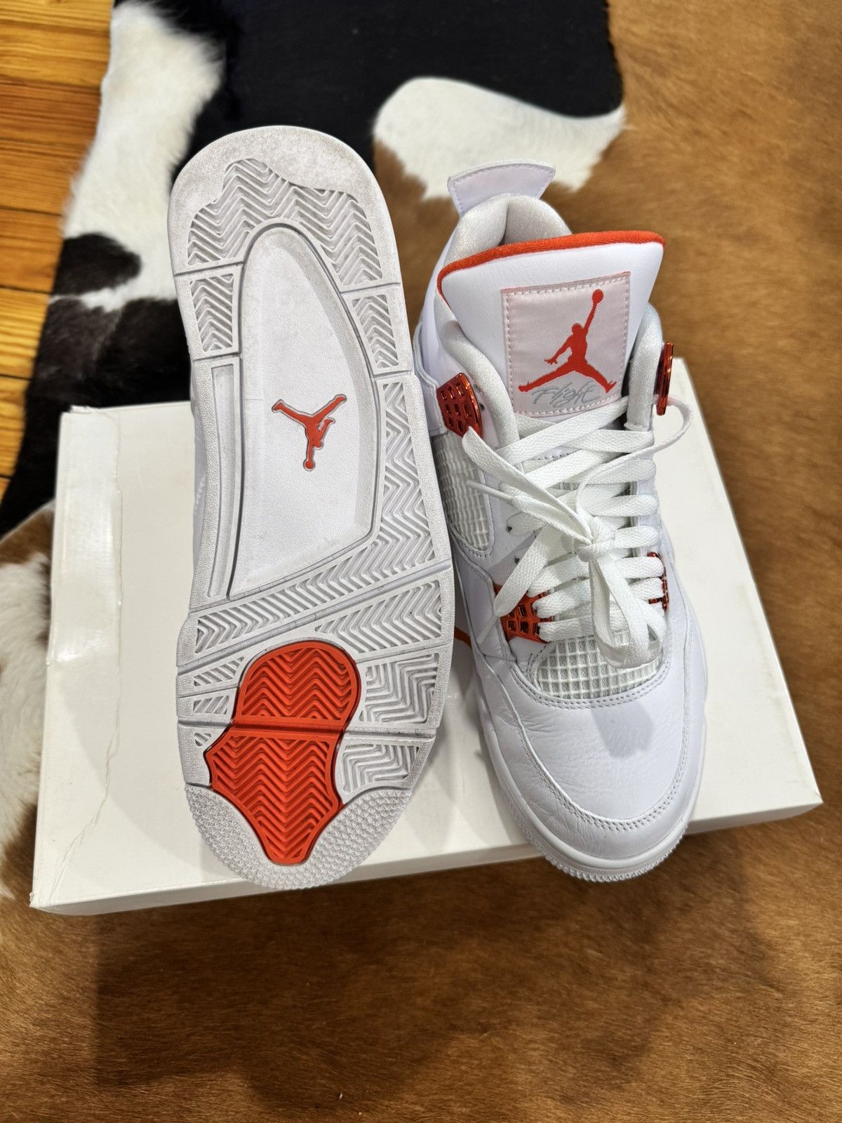 Jordan Brand Air Jordan 4 Retro Metallic Orange 2020 Size US 10 / EU 43 - 3 Thumbnail