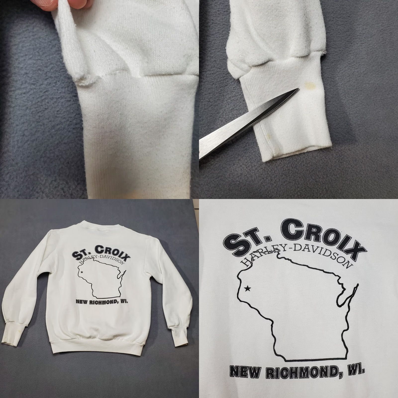 Harley Davidson VINTAGE Harley Davidson Sweatshirt Adult Medium White 1991 Eagle WI Size US M / EU 48-50 / 2 - 8 Thumbnail