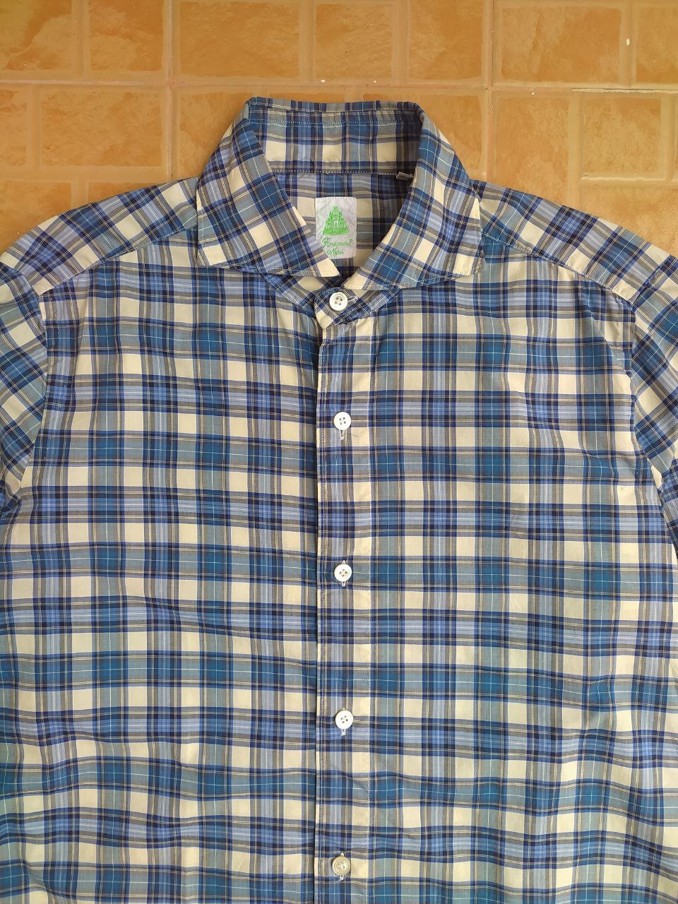Finamore FINAMORE NAPOLI BUTTON UP CHECKED SHIRT SIZE S Size US S / EU 44-46 / 1 - 2 Thumbnail