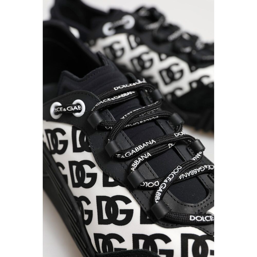 Dolce & Gabbana Dolce & Gabbana Black Logo Lace Up Low Top NS1 Sneakers Shoe Size US 12 / EU 45 - 8 Thumbnail