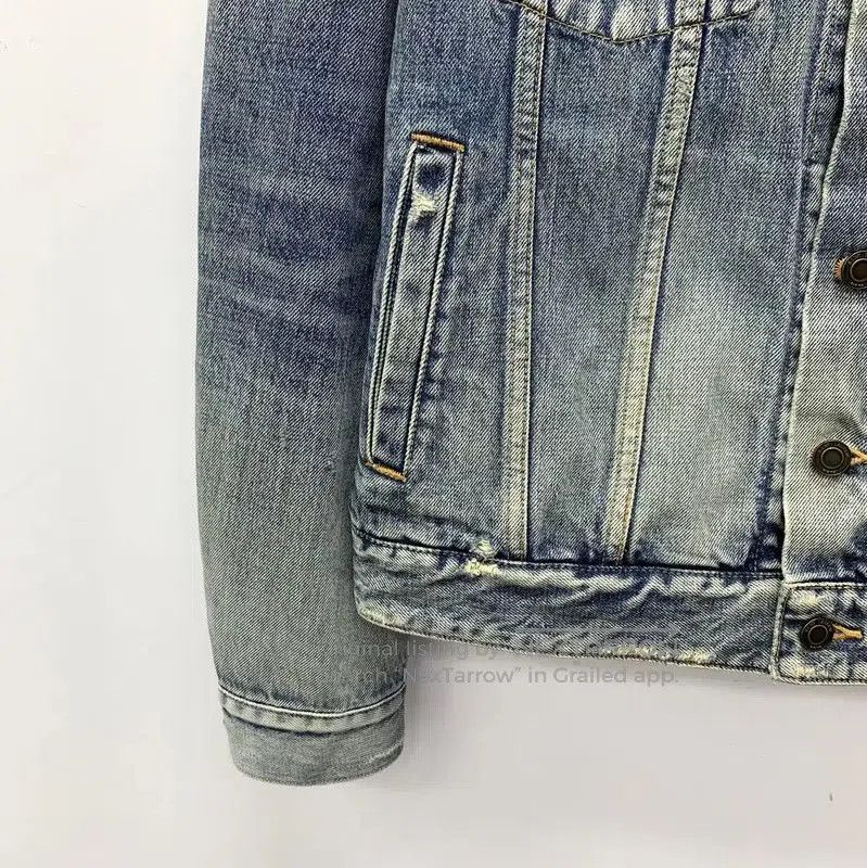 Yves Saint Laurent YSL Blue Denim Jacket for Women . Size S / US 4 / IT 40 - 4 Thumbnail