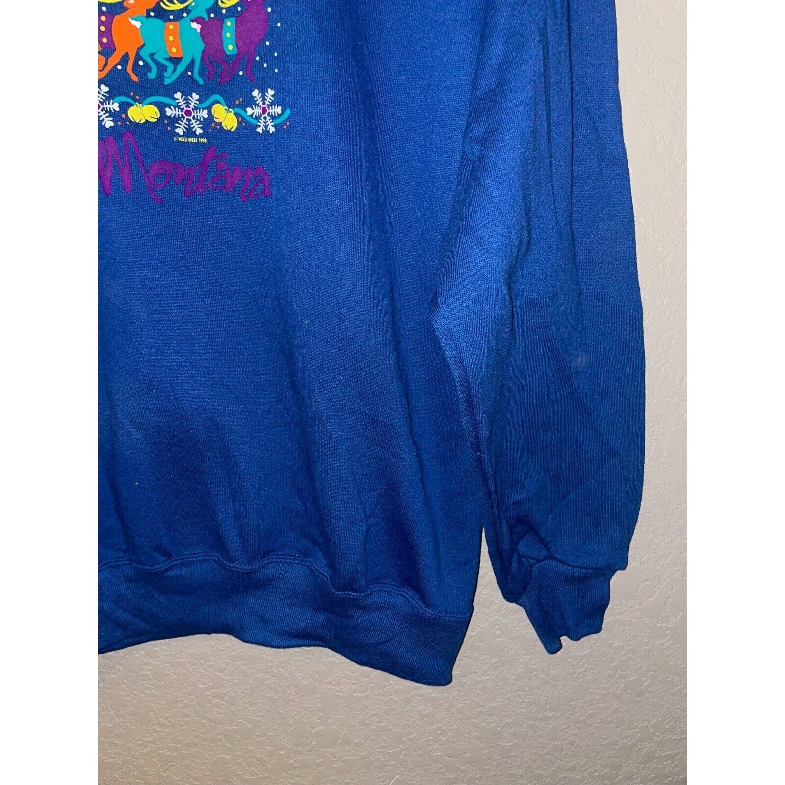 Jerzees Vintage Montana Sweatshirt Reindeer Blue Crewneck VTG 90s L Size US L / EU 52-54 / 3 - 7 Thumbnail
