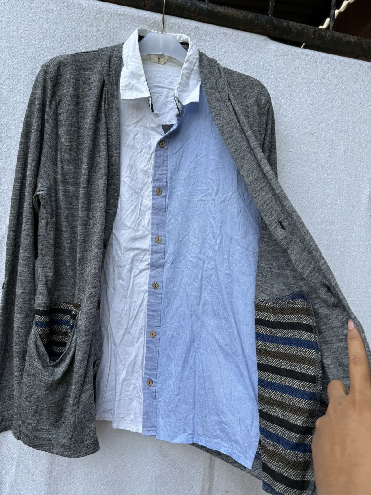 Hysteric Glamour Double layers cardigan hoodie button up shirt Size US M / EU 48-50 / 2 - 9 Thumbnail