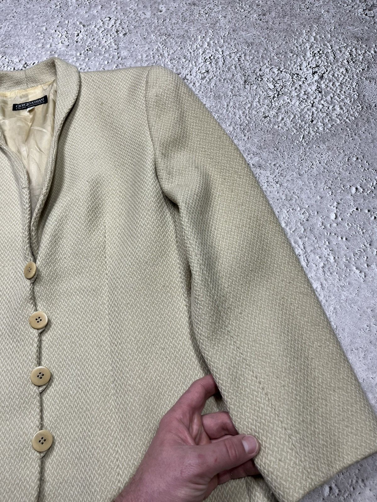 Giorgio Armani Giorgio Armani Textured Beige Blazer Womens IT 42 Size M / US 6-8 / IT 42-44 - 12 Thumbnail