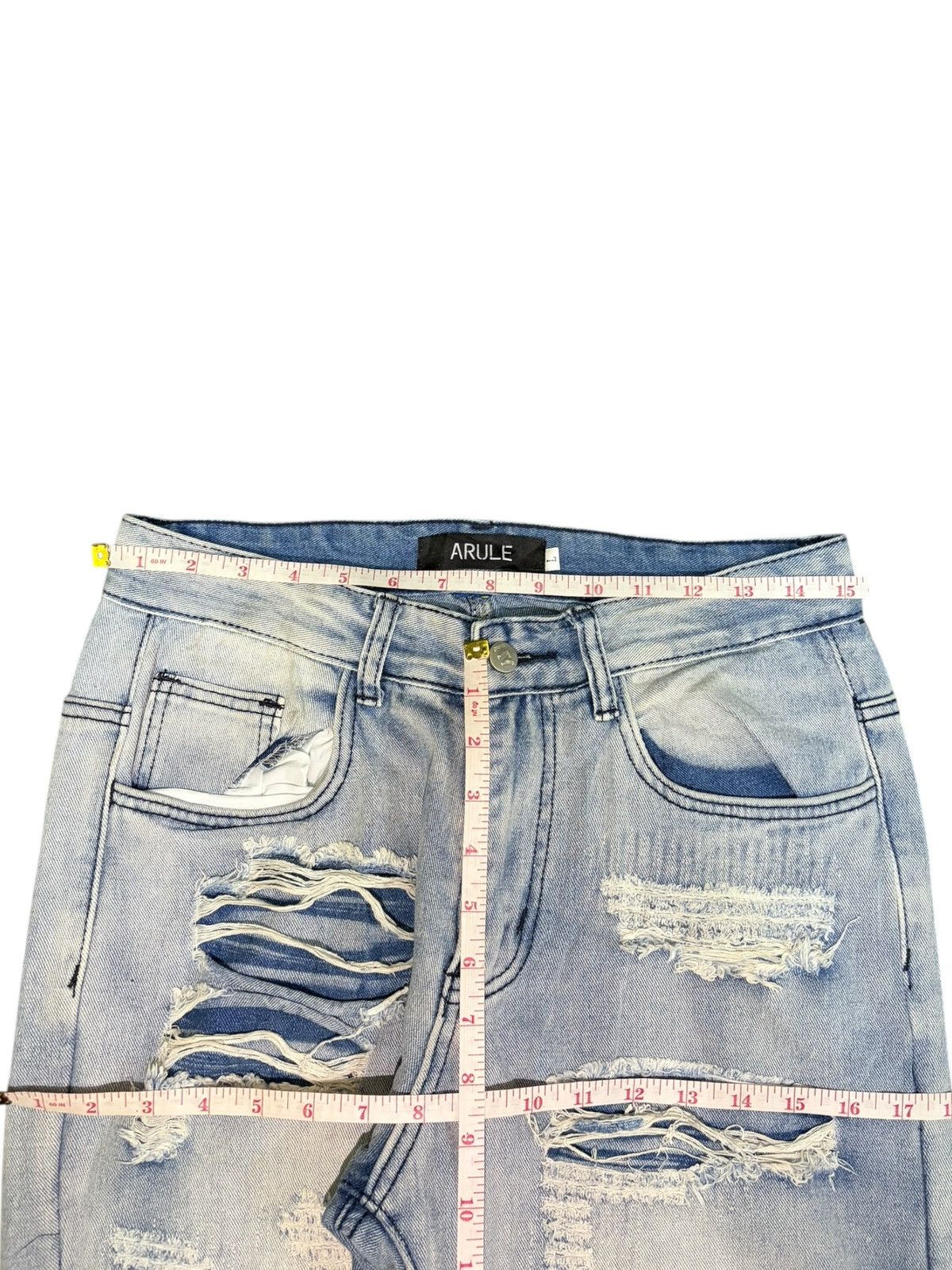 If Six Was Nine Vintage Japanese Brand Heavy Distress Flare Jeans Size US 30 / EU 46 - 6 Thumbnail