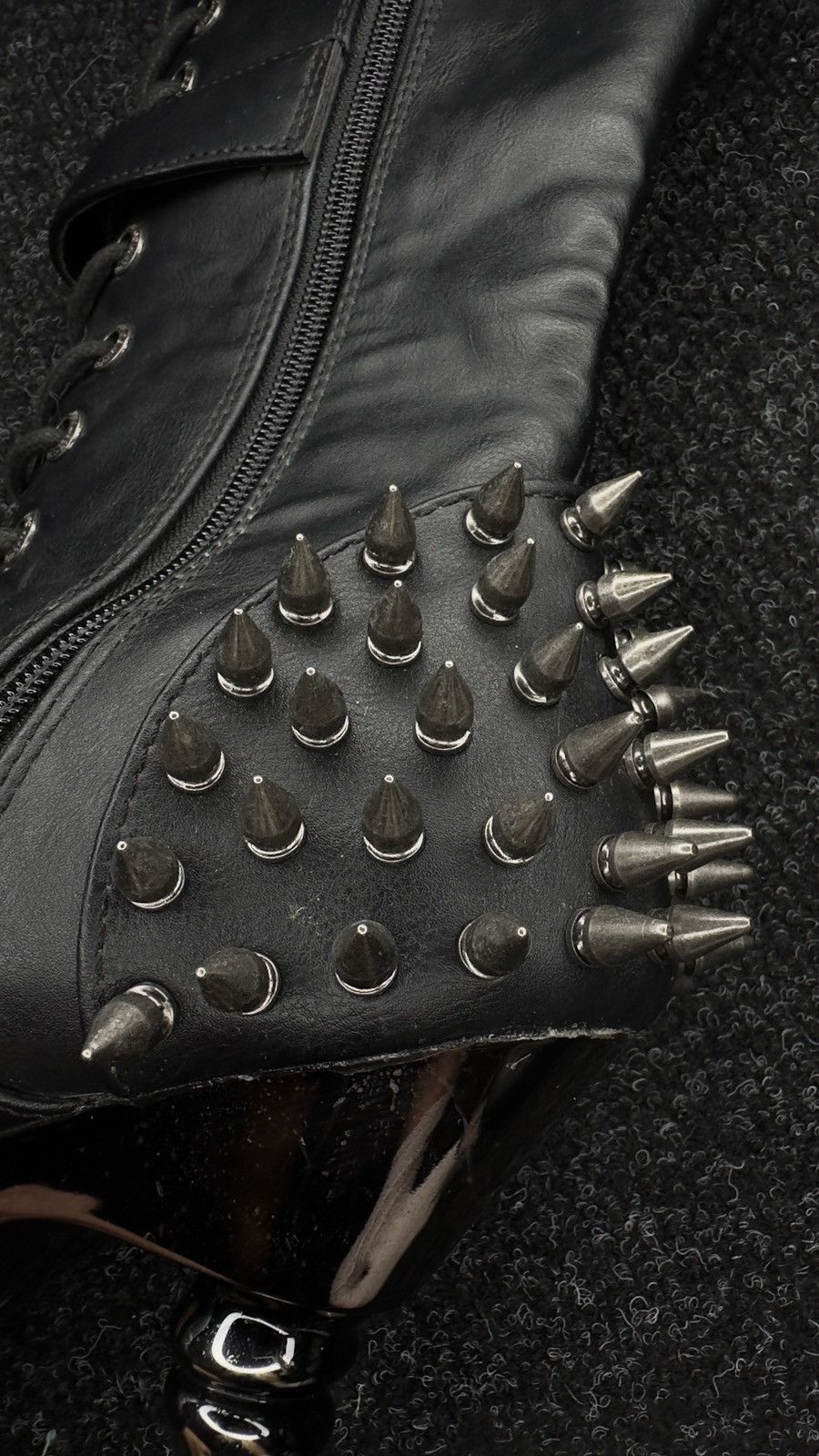 Demonia Cult Demonia Muerto Gothic Spiked Platform Boots Knee High Black Size US 10 / IT 40 - 8 Thumbnail