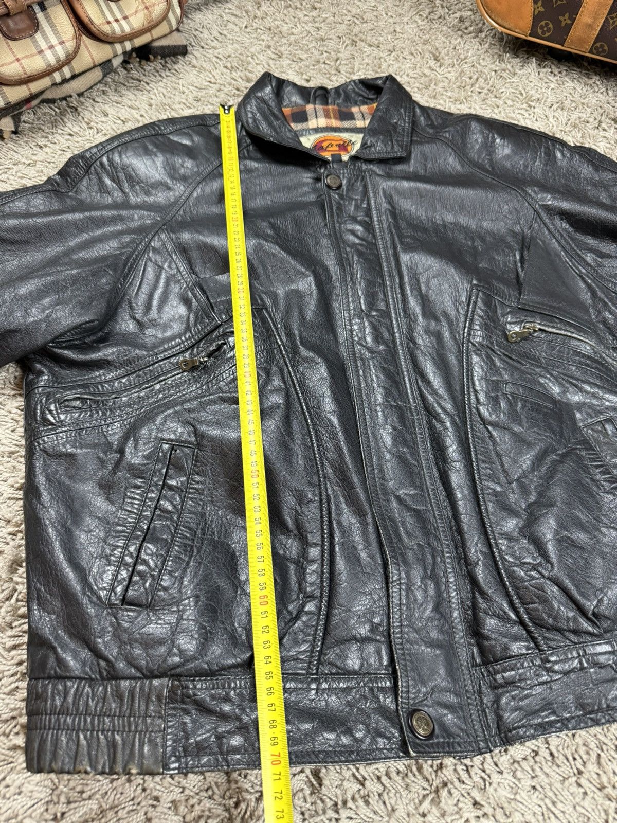 Vintage Vintage leather bomber jacket 90s original retro casual item Size US XL / EU 56 / 4 - 6 Thumbnail