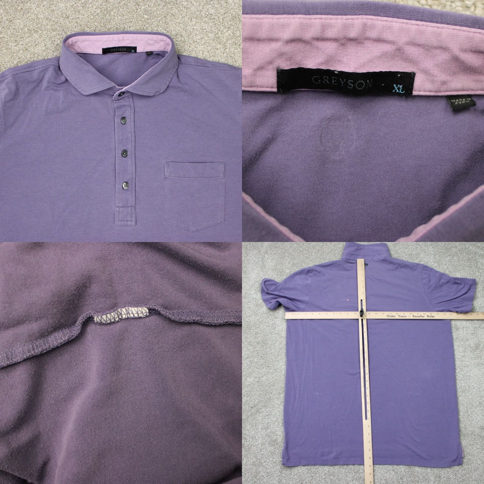 Vintage Greyson Polo Shirt Mens XL Purple Golf Polyester Blend Short Sleeve Pullover Shirt Polo Size US XL / EU 56 / 4 - 8 Thumbnail