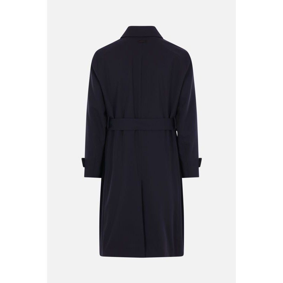 Lardini LARDINI Wool Belted Dark Blue Overcoat New & Authentic (Men' Size US M / EU 48-50 / 2 - 2 Thumbnail