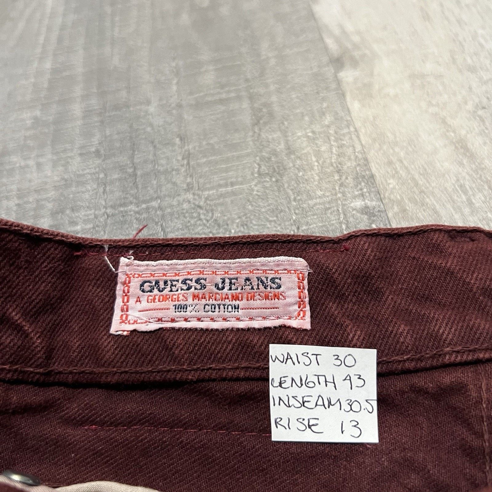 Guess VTG Guess Georges Marciano Jeans Women's Dark Red Tapered Size 30" / US 8 / IT 44 - 6 Thumbnail